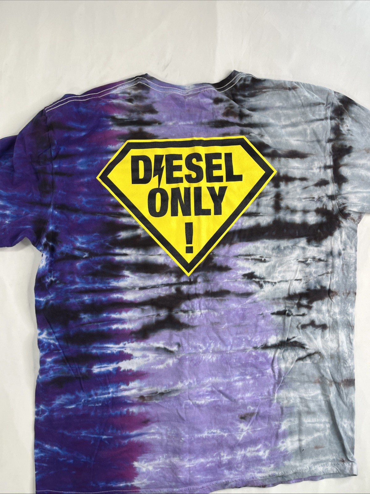 DJ Diesel Shaq Tie Dye T Shirt L Purple Rave EDM Front Back Print