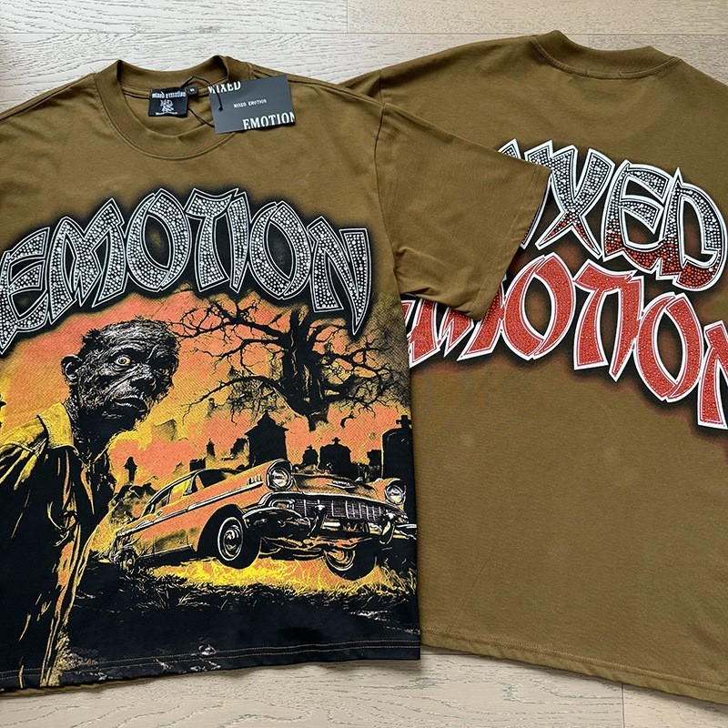 MIXED EMOTION Cotton Loose-Tee Shirt