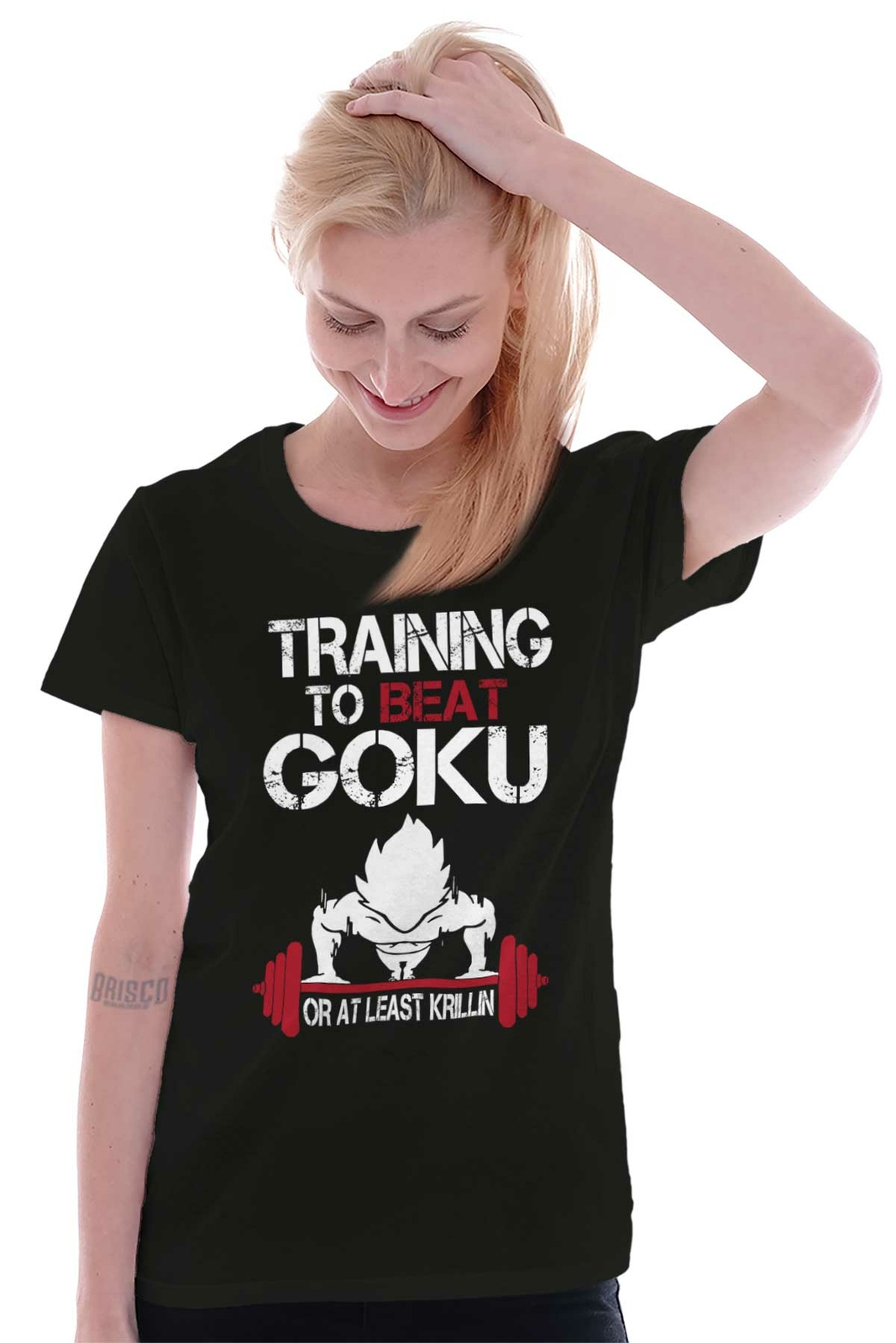 Anime Gym Workout Training to Beat Krillin Womens Top Junior Graphic Tee