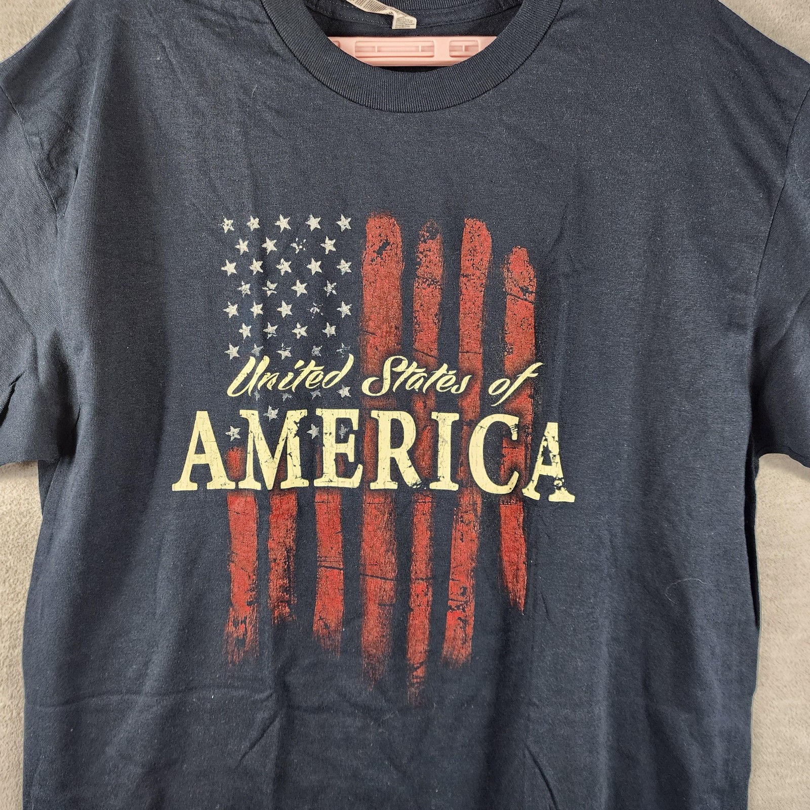 Alstyle Shirt Mens XL Blue United States Of America Flag Graphic Tee Patriotic