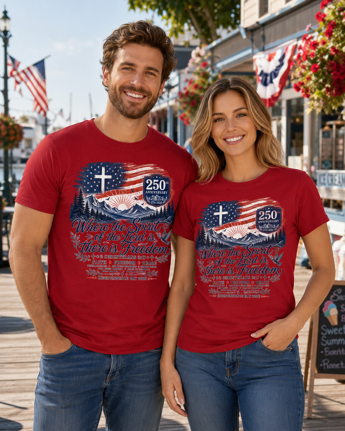 Where the Spirit of the Lord Is Freedom 2 Corinthians 3:17 USA T-Shirt