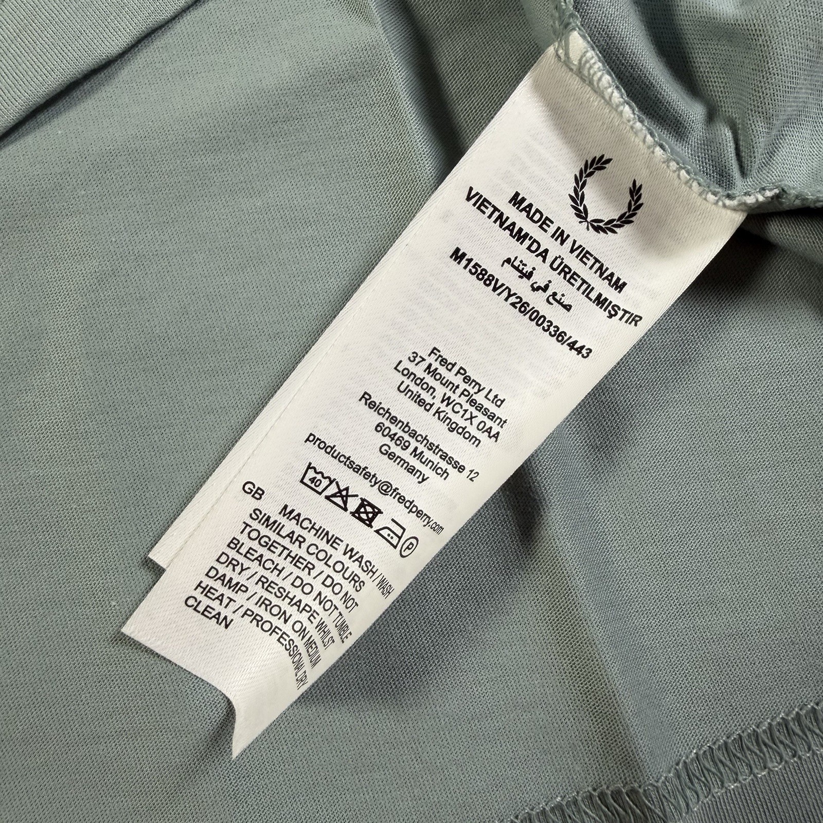 FRED PERRY Mens Silver Blue Twin Tipped T Shirt SIZE 3XL XXXL M1588V Y26 BNWT