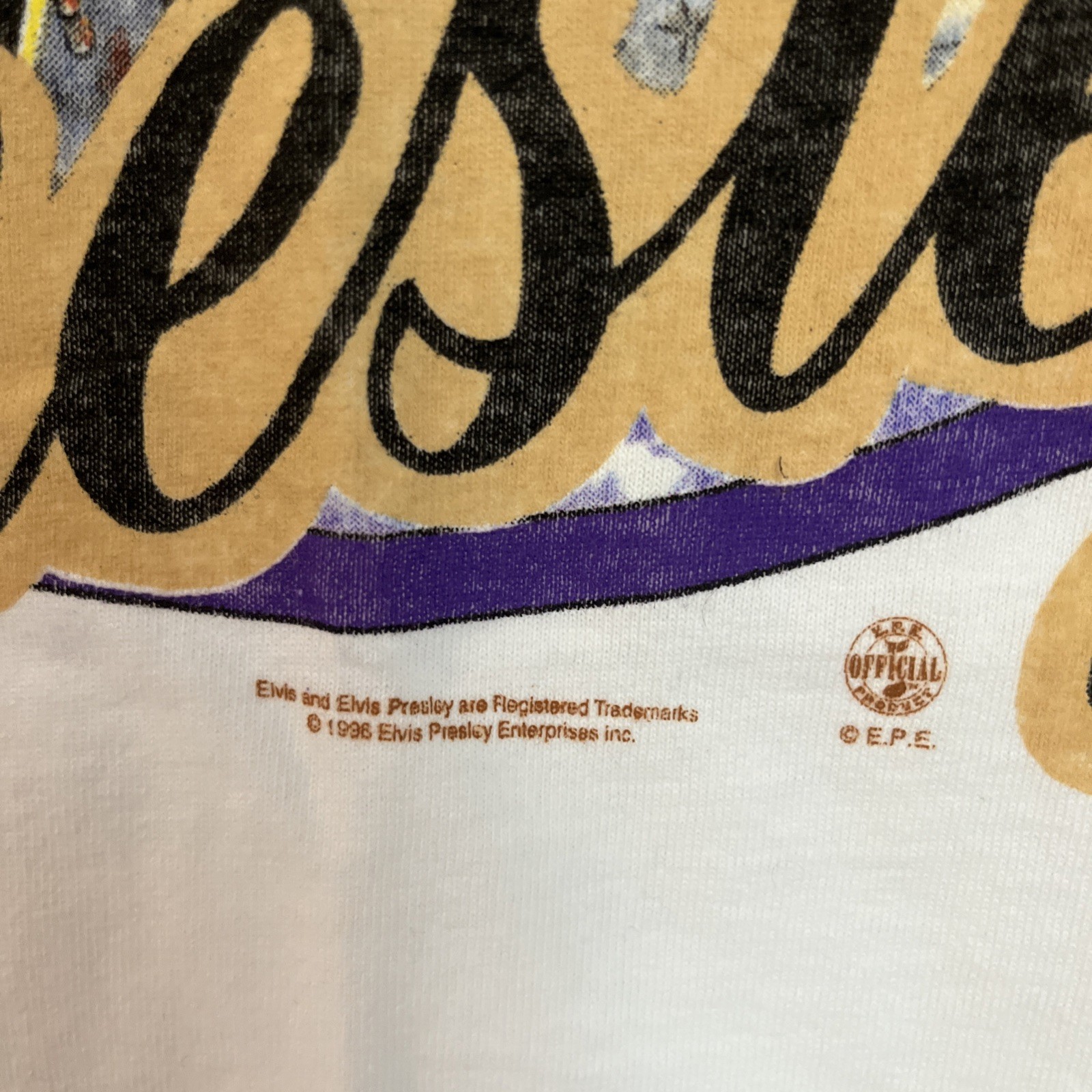 NWT VTG Elvis Presley Adult White Rock & Roll Vegas Singer T Shirt LARGE L USA