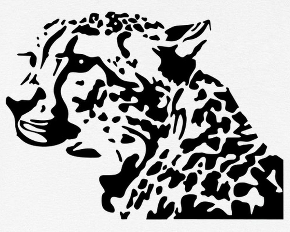 Cheetah Profile Black White Graphic Animal Print T-Shirt