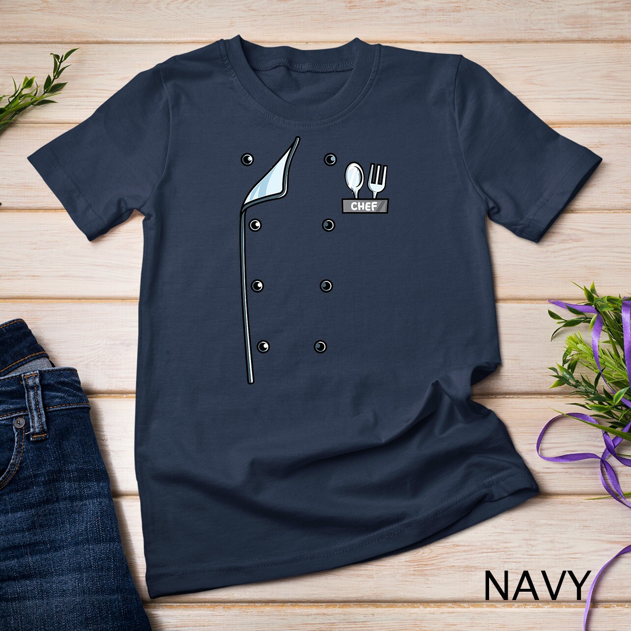 Chef Uniform Jacket Faux Funny Cook for Cooking T-Shirt Unisex T-shirt