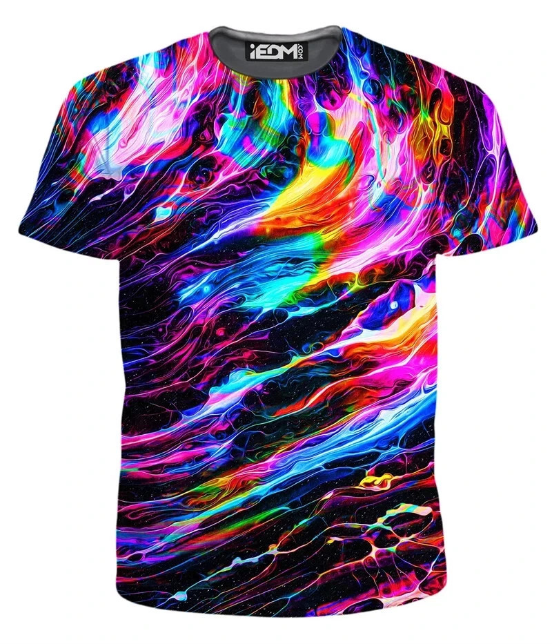 Men’s T-Shirts 3D Print Colorful Pattern Round Neck T-Shirts Casual for Men