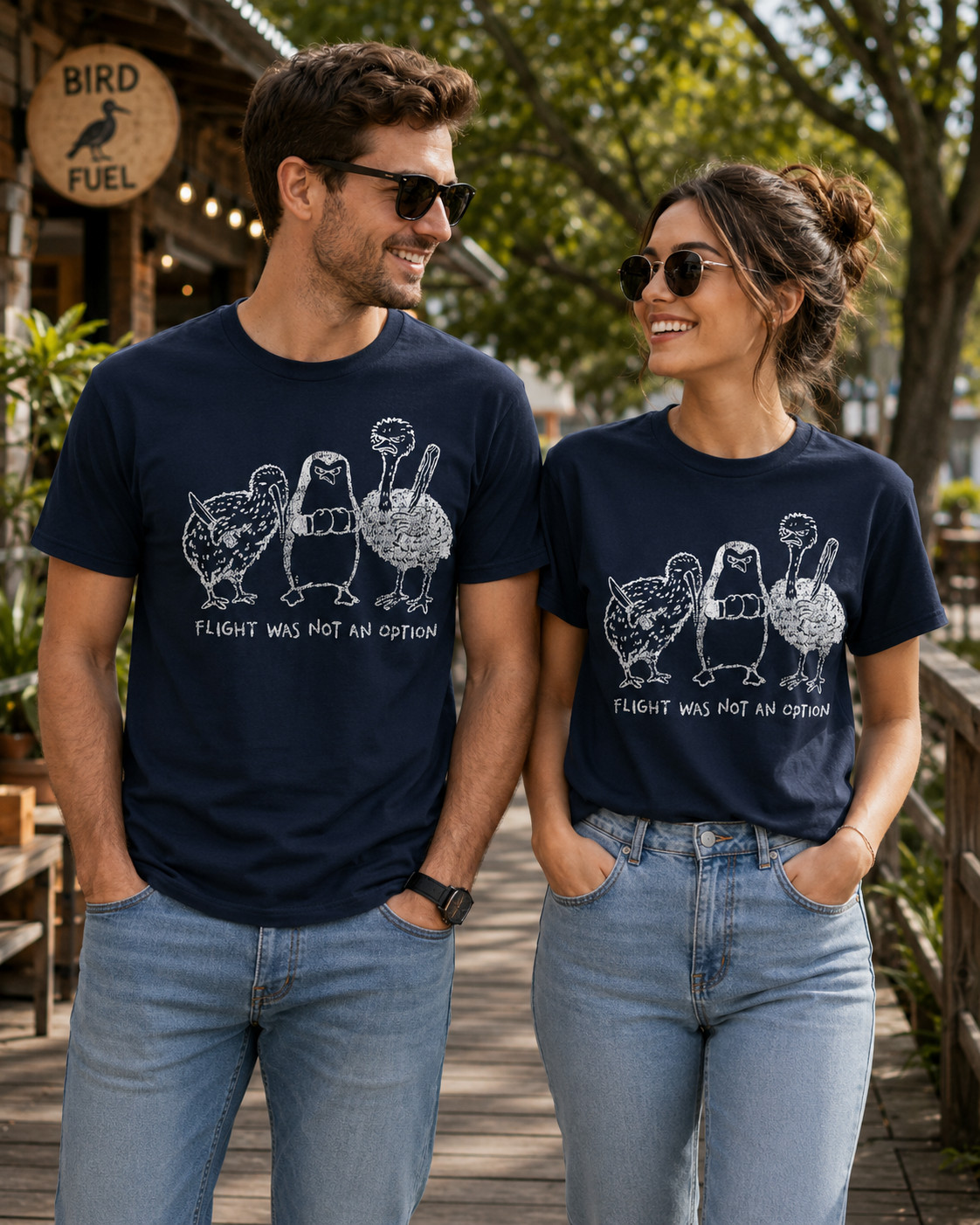 Flight was Not an Option Graphic Sarcastic Quote Men’s T-Shirt