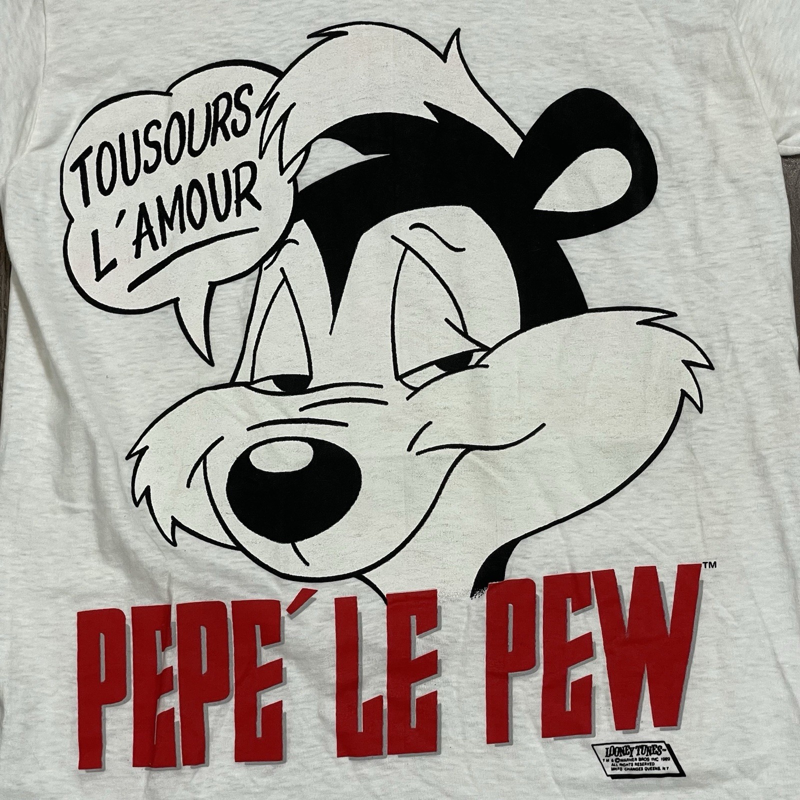 Vintage Looney Tunes Pepe Le Pew Love T Shirt Single Stitch Adult Sz Large NWT