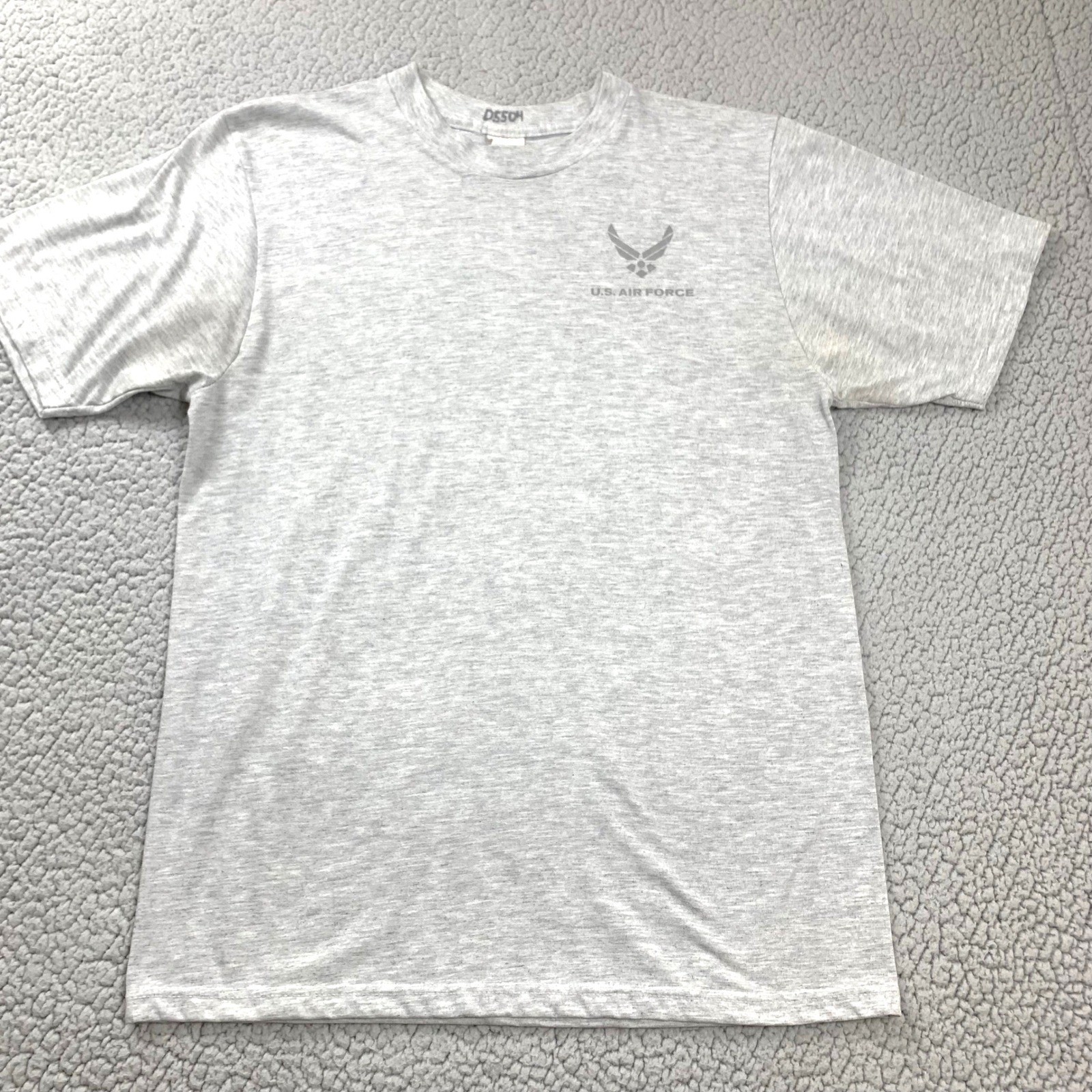 USAF Air Force PT T Shirt Mens Medium Gray Reflective Physical Training UNICOR