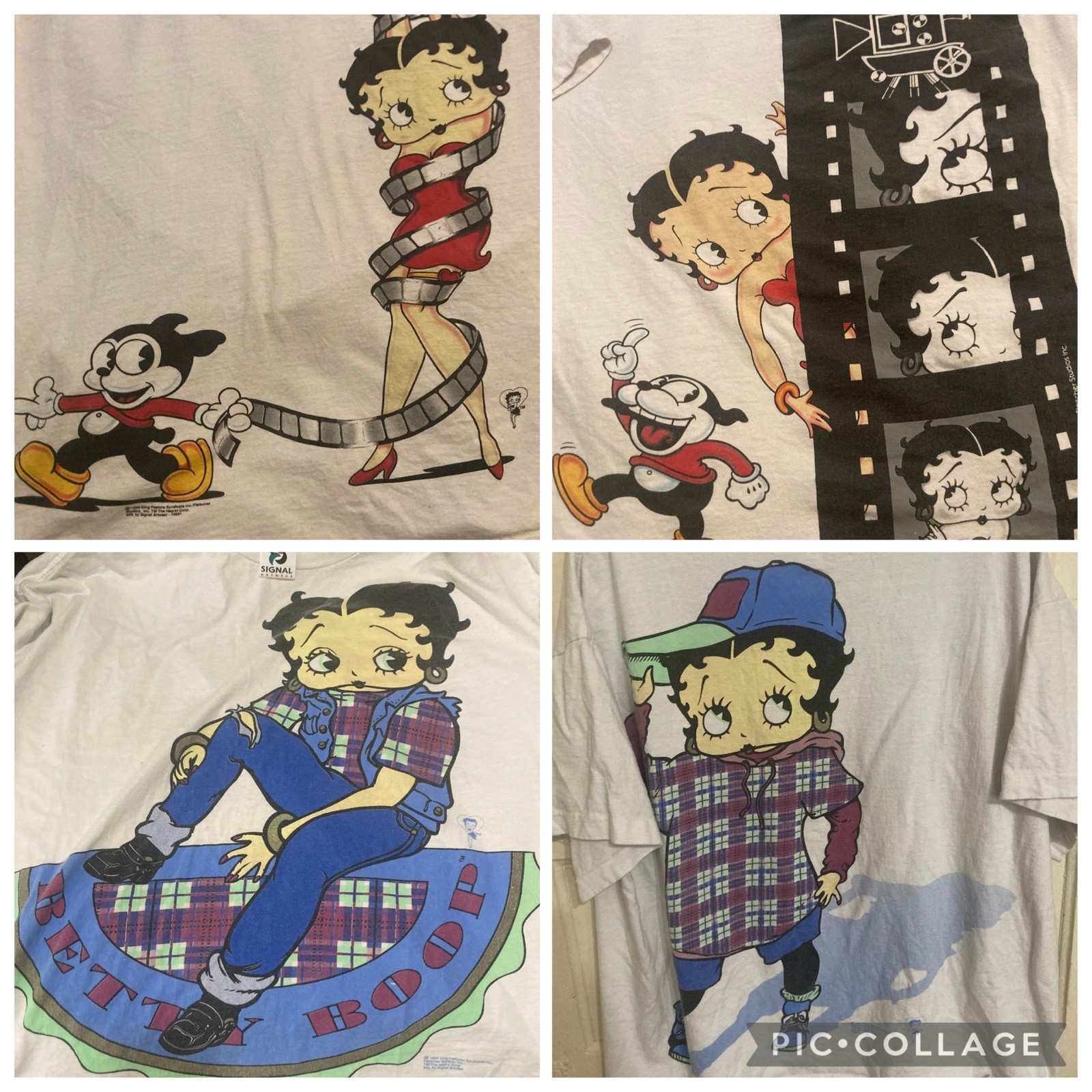 Betty Boop Two Double Side Single Stitch Graphic Shirts Vintage 1994 Size XL