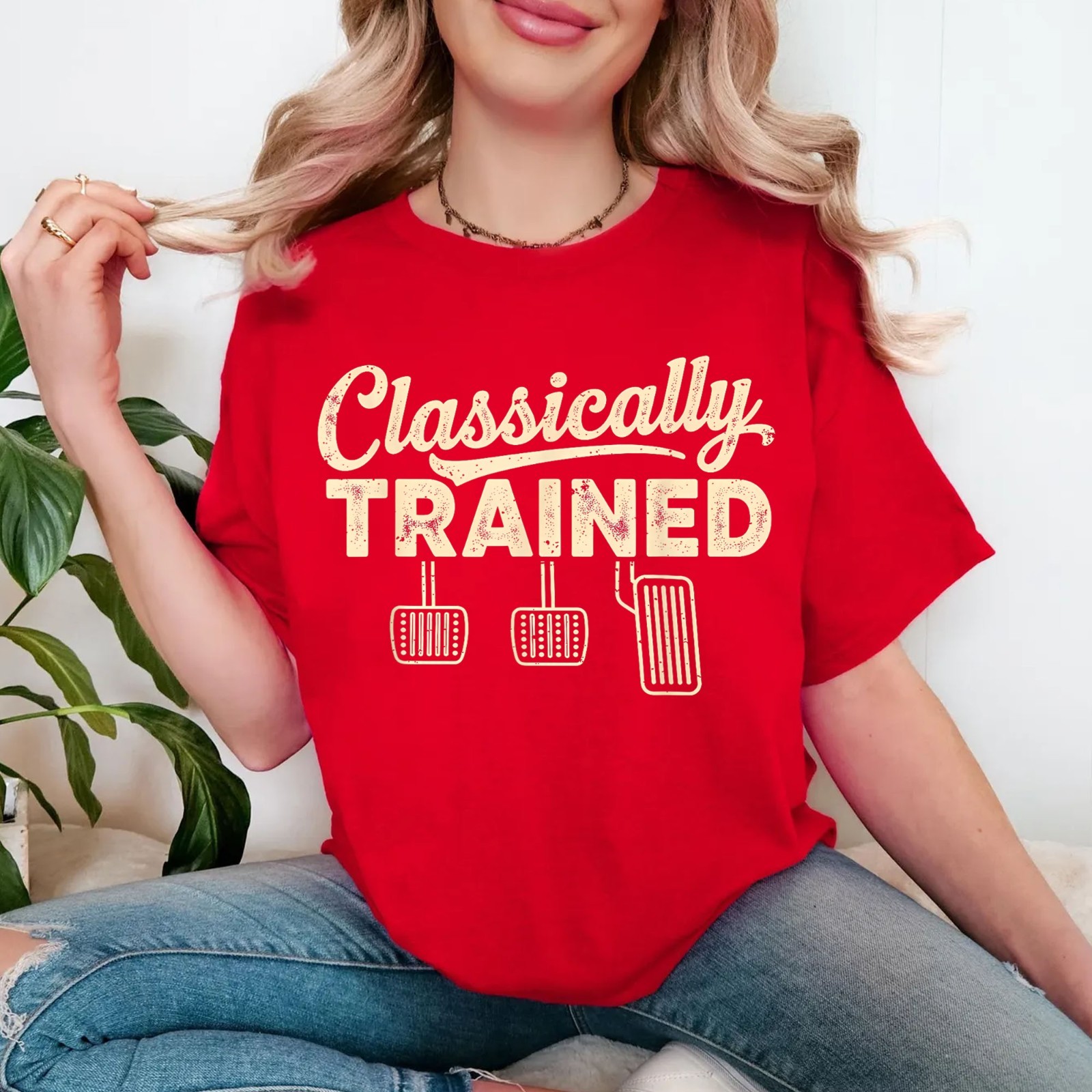 Classically Trained Manual Car Pedals Driving Humor T-Shirt