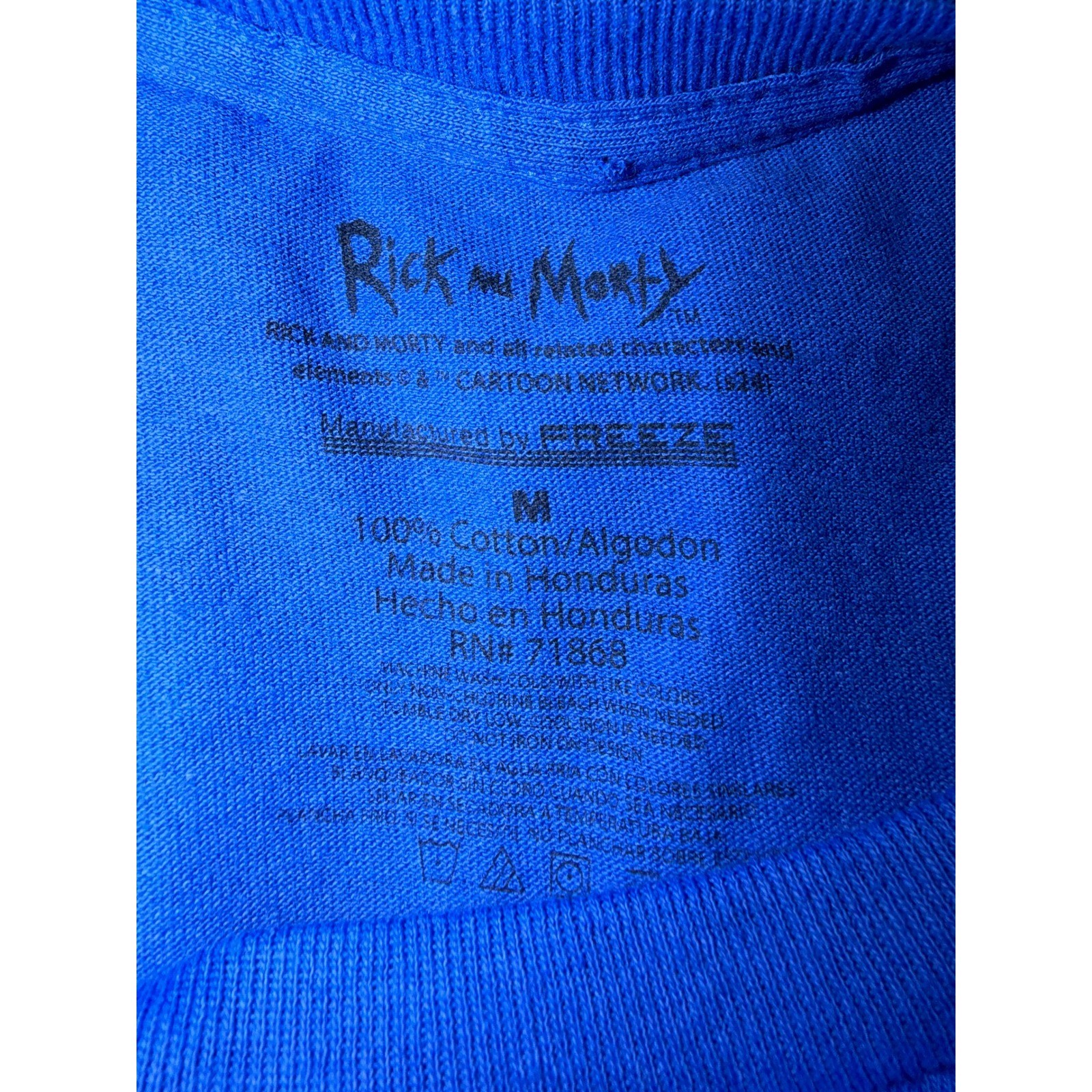 Rick and Morty Dimension Blue Graphic T-Shirt Medium Freeze Adult Swim 0245