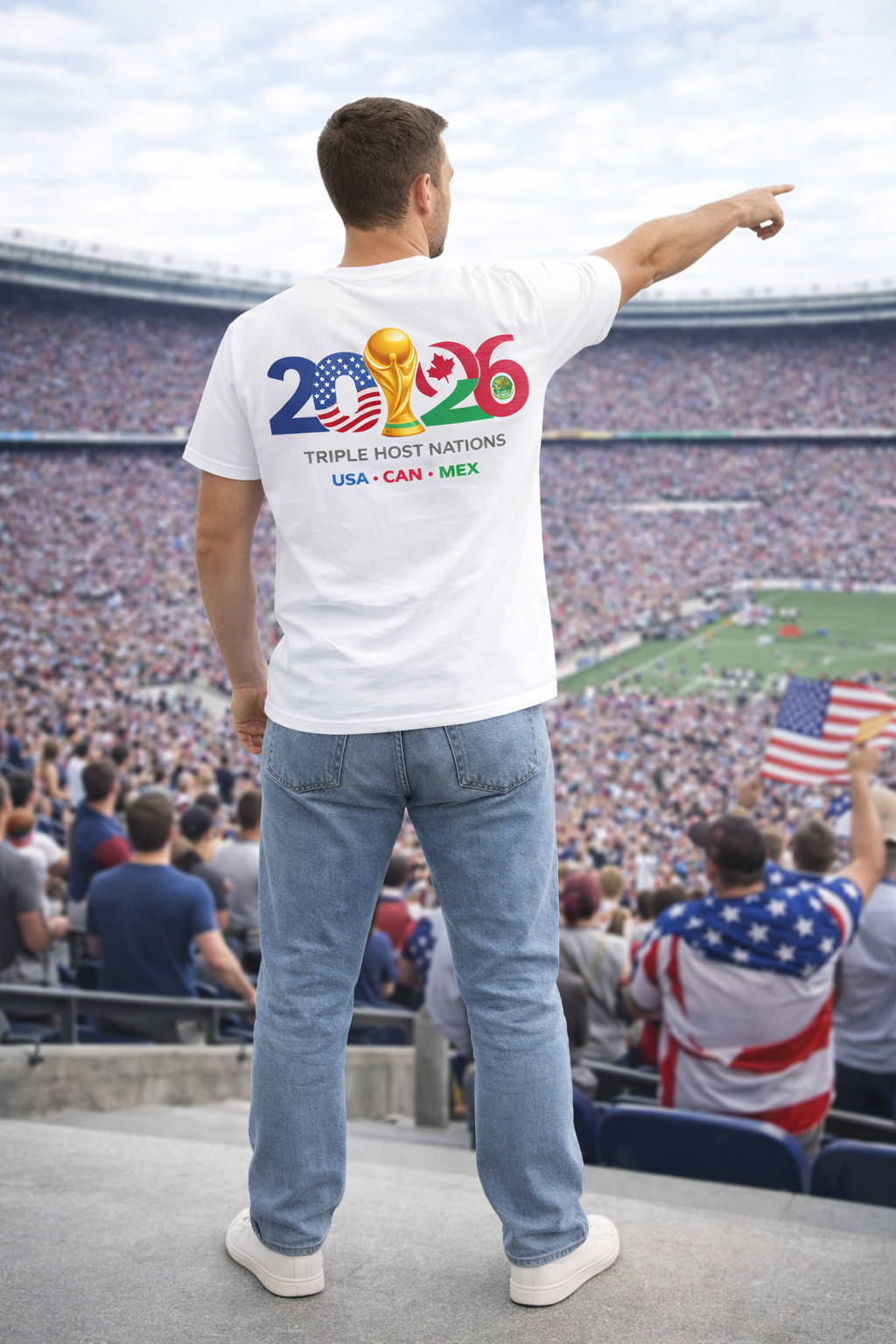 FIFA World Cup 26 USA CAN MEX Graphic T-Shirt Triple Host Nations Soccer Fan Tee