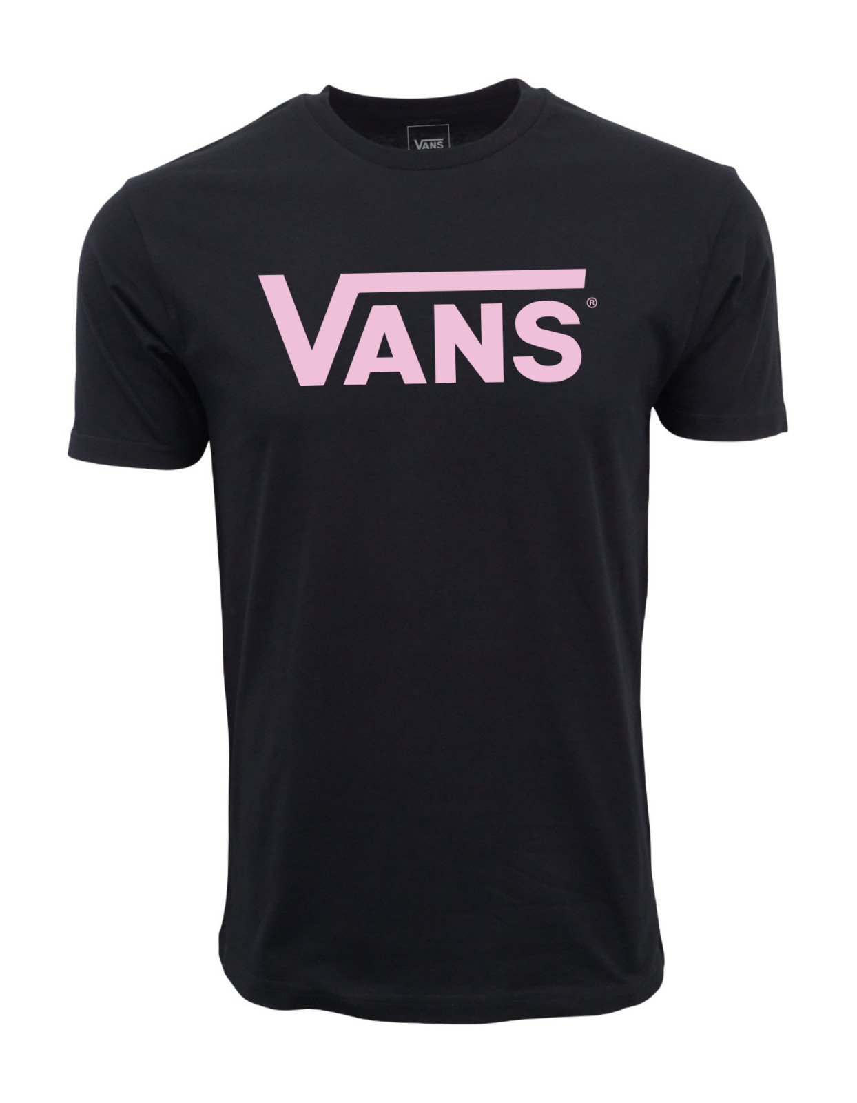 VANS MENS LOGO BLACK PINK PREMIUM T SHIRT NEW
