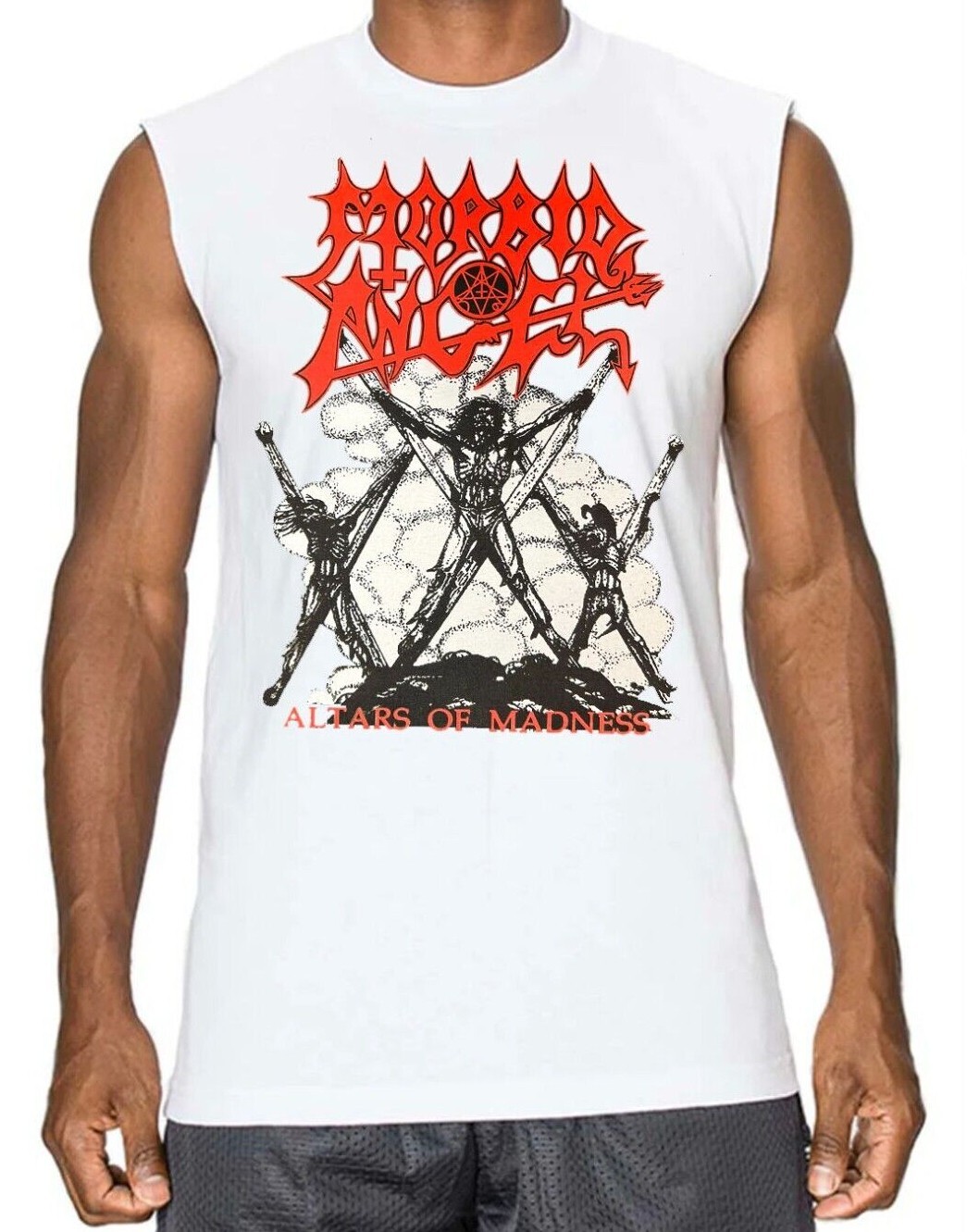 MORBID ANGEL ALTARS OF MADNESS DEATH METAL BAND BLACK MUSCLE SHIRT