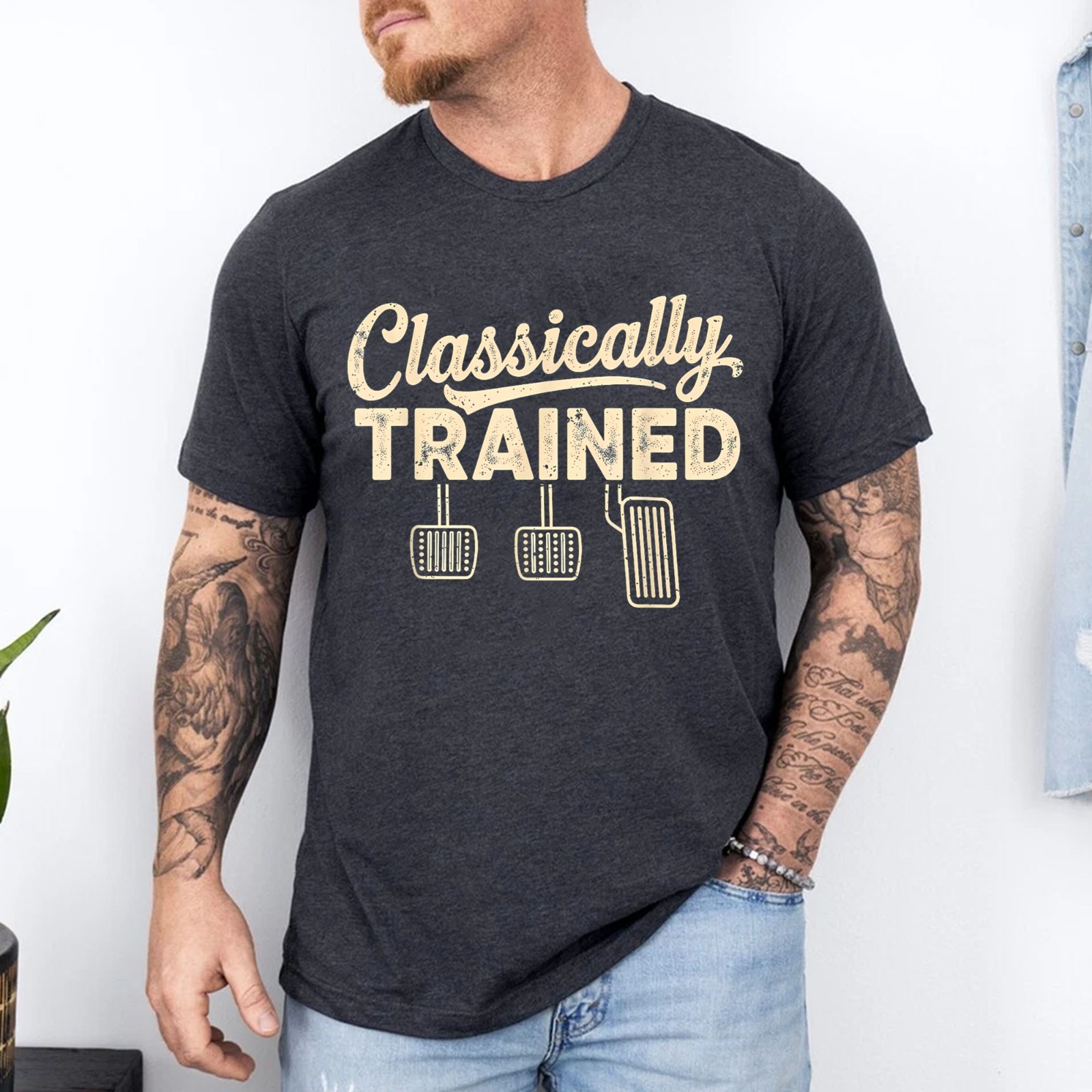 Classically Trained Manual Car Pedals Driving Humor T-Shirt