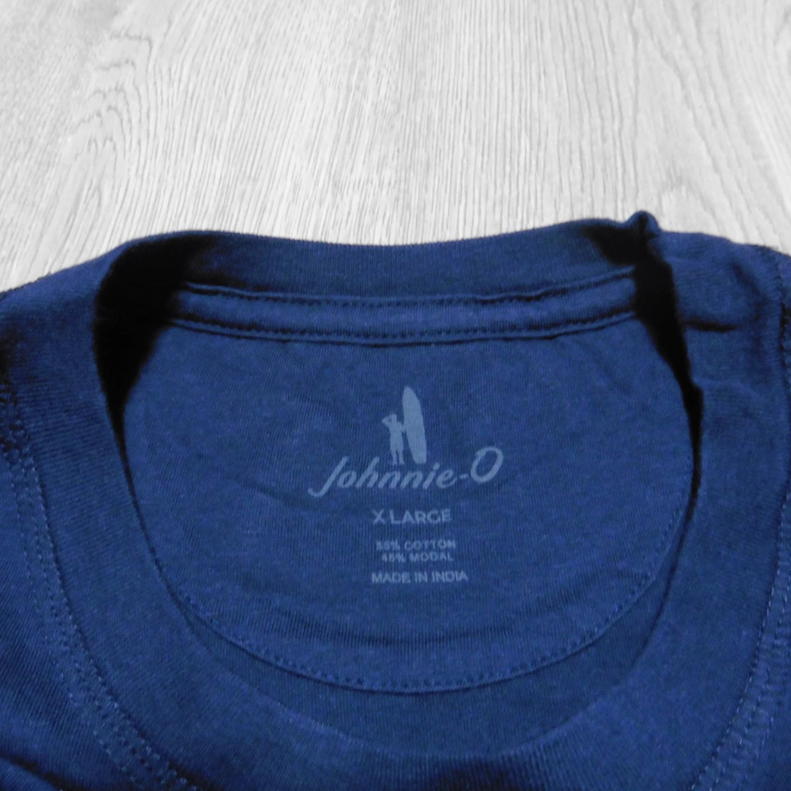 Johnnie-O Men’s XL Coastal Way Crewneck T-Shirt Navy Blue LS Graphic Print