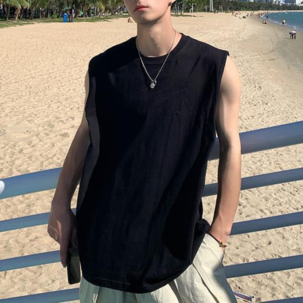 Men’s Vest Casual Daily Holiday O Neck Regular Slight Stretch Vacation