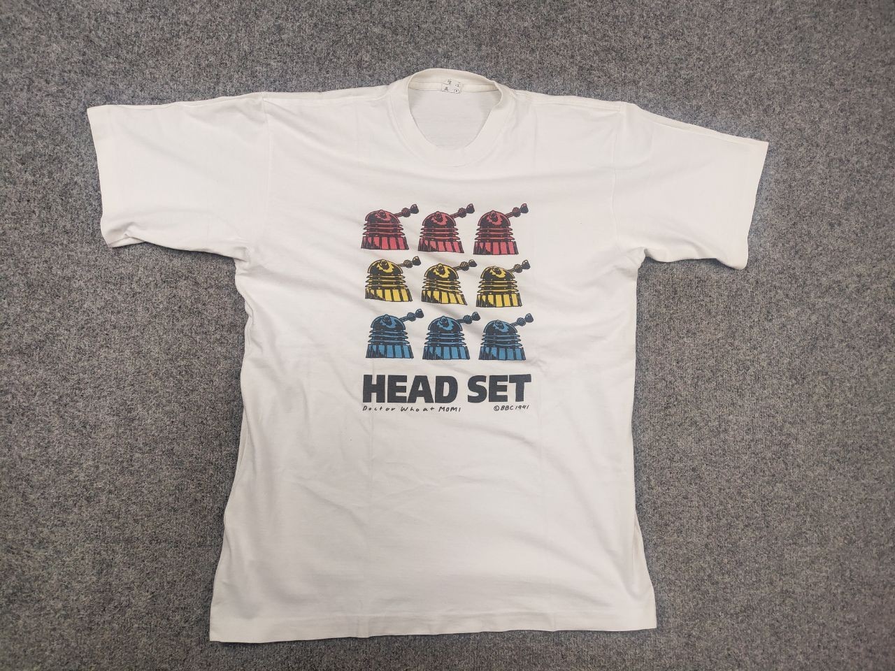 Vintage 1991’s Heat Set Doctor Who at Momi Graphic Logo White Shirt Tee Promo