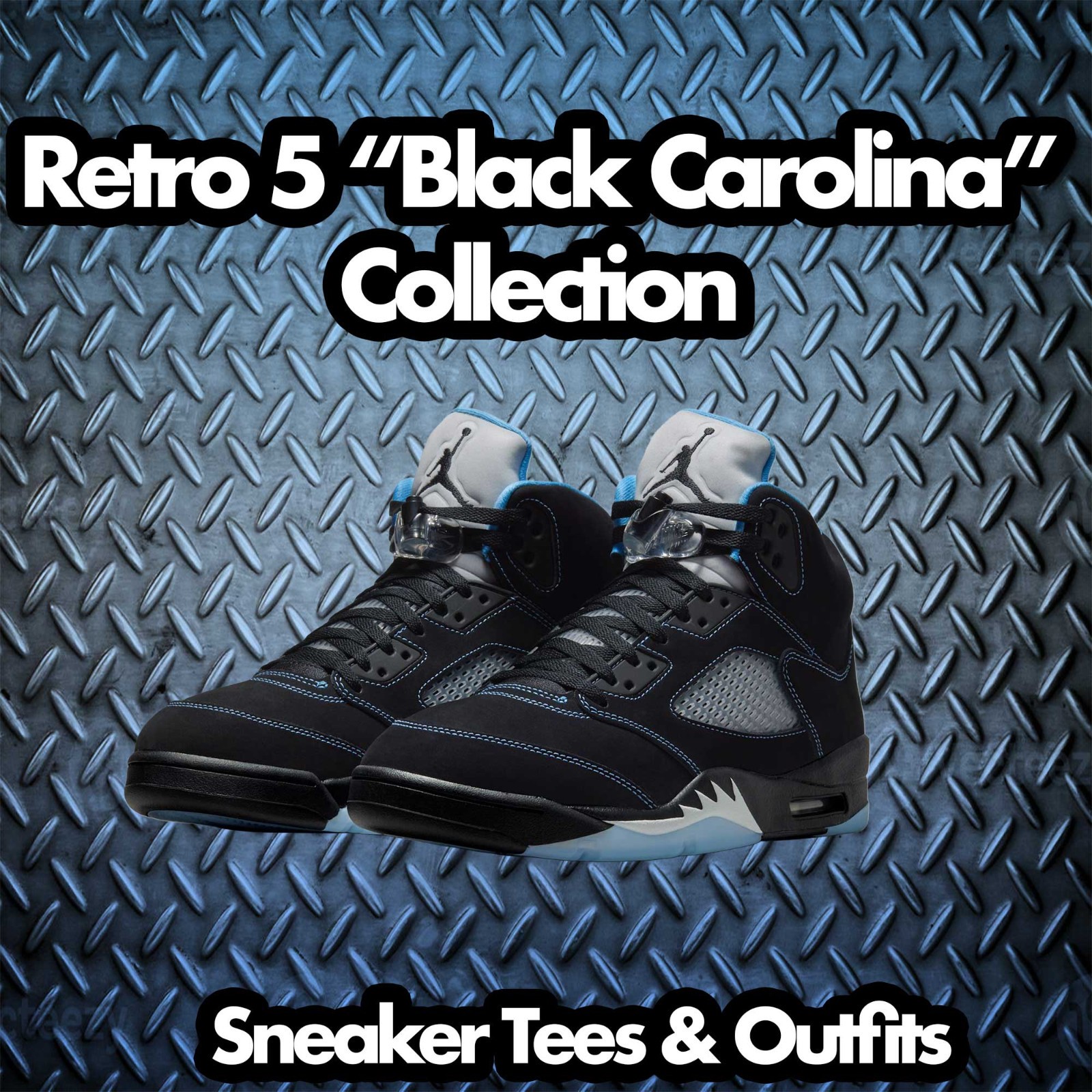 T-Shirt To Match Jordan 5 Black University Blue Sneakers – Damn Tees