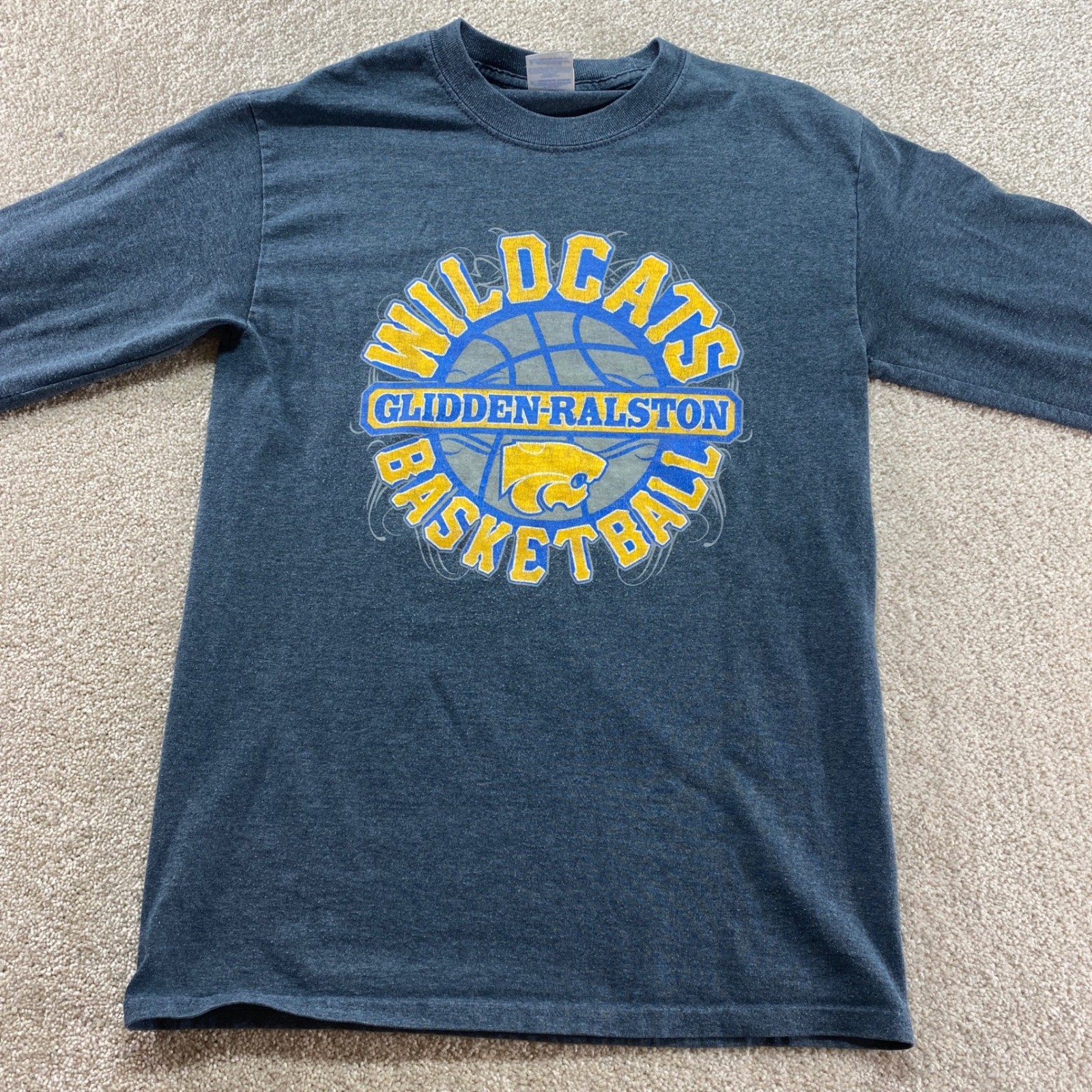 Gildan Long Sleeve Shirt Mens Small Charcoal Gray Glidden-Ralston Basketball