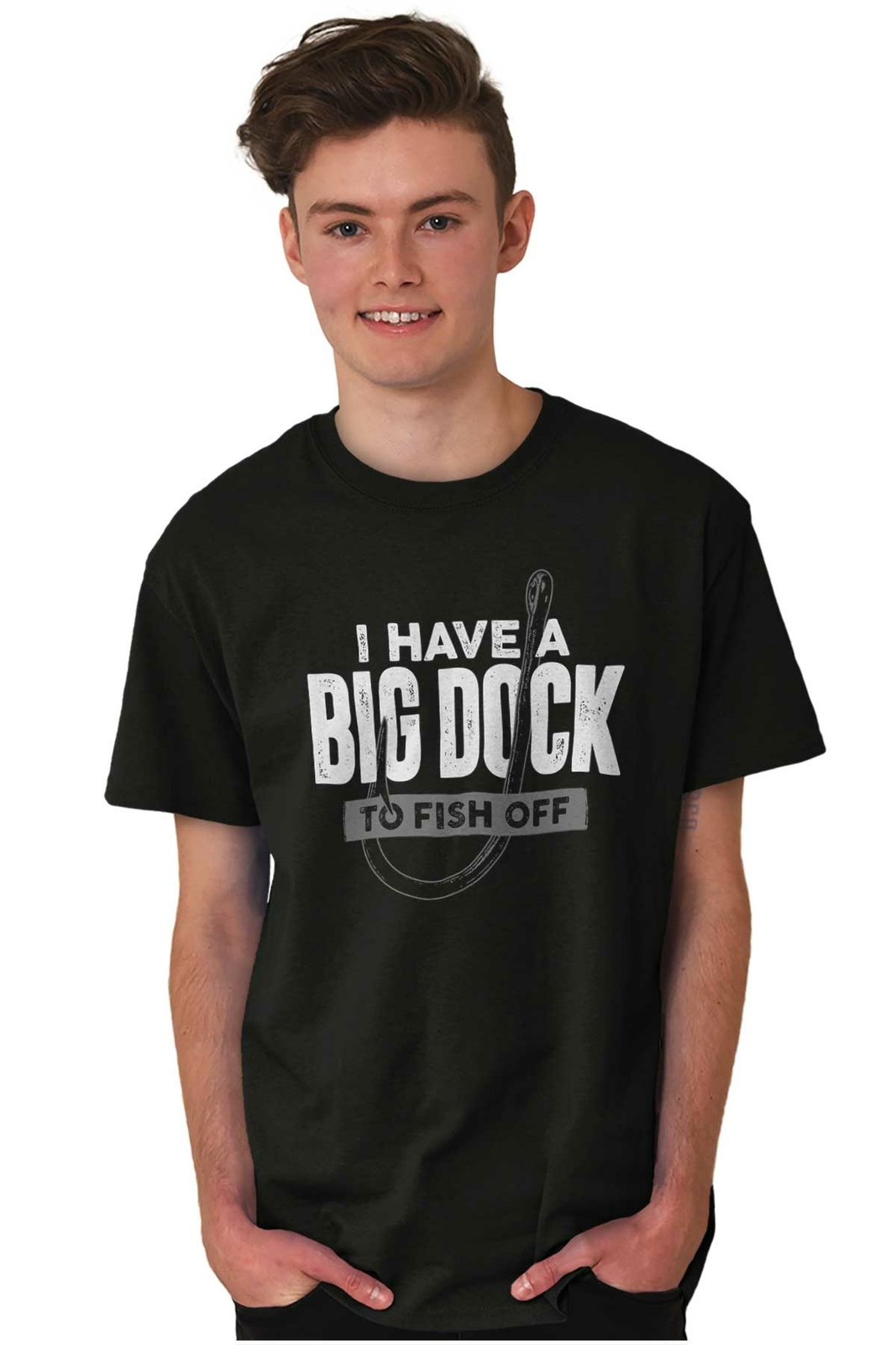 Dirty Fishing Joke Funny Big Dock Fish Gift Mens Casual Crewneck T Shirts Tees