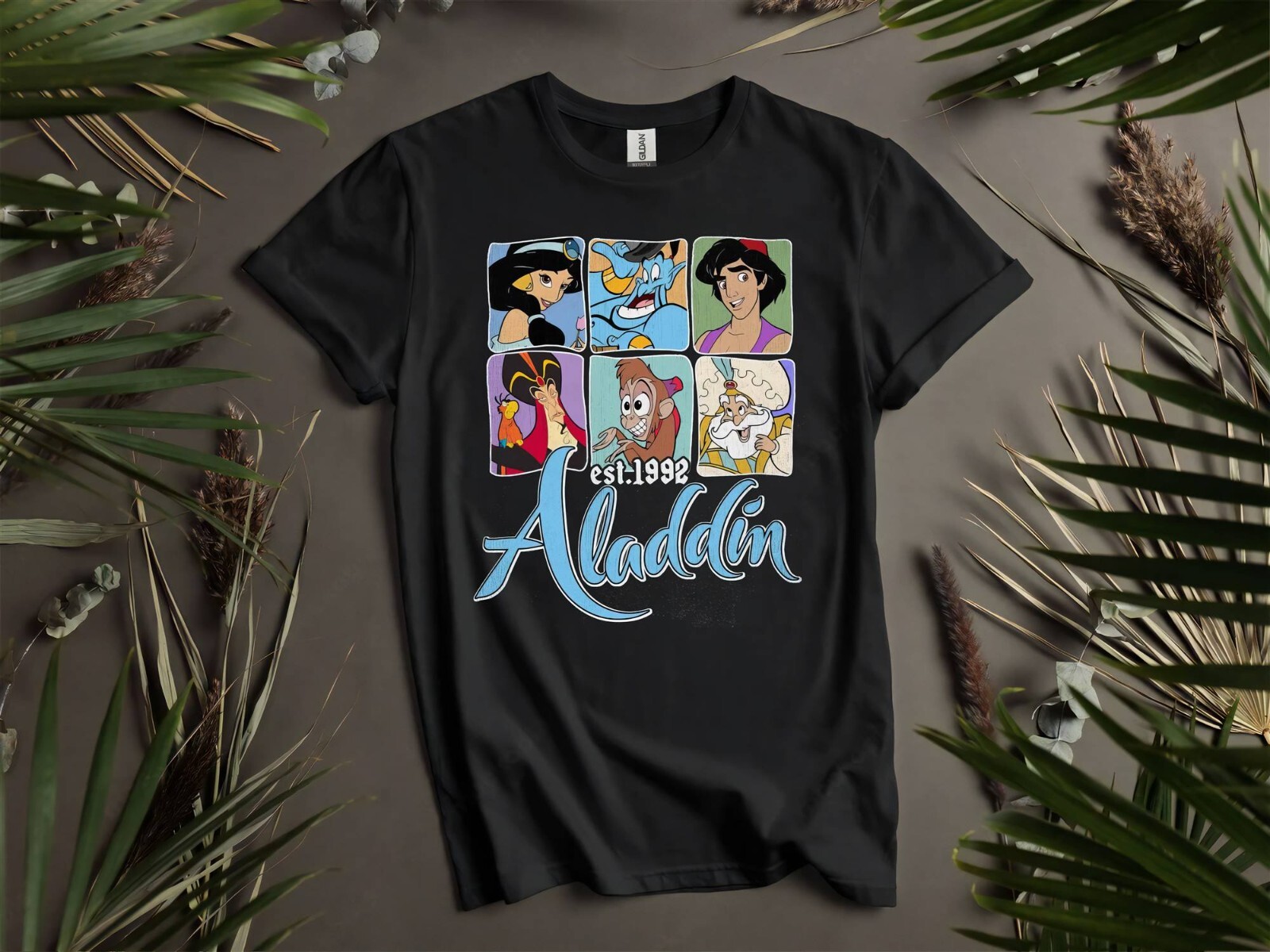 Disney Aladdin Characters Group T-shirt T shirt Men Women Unisex Tshirt K124