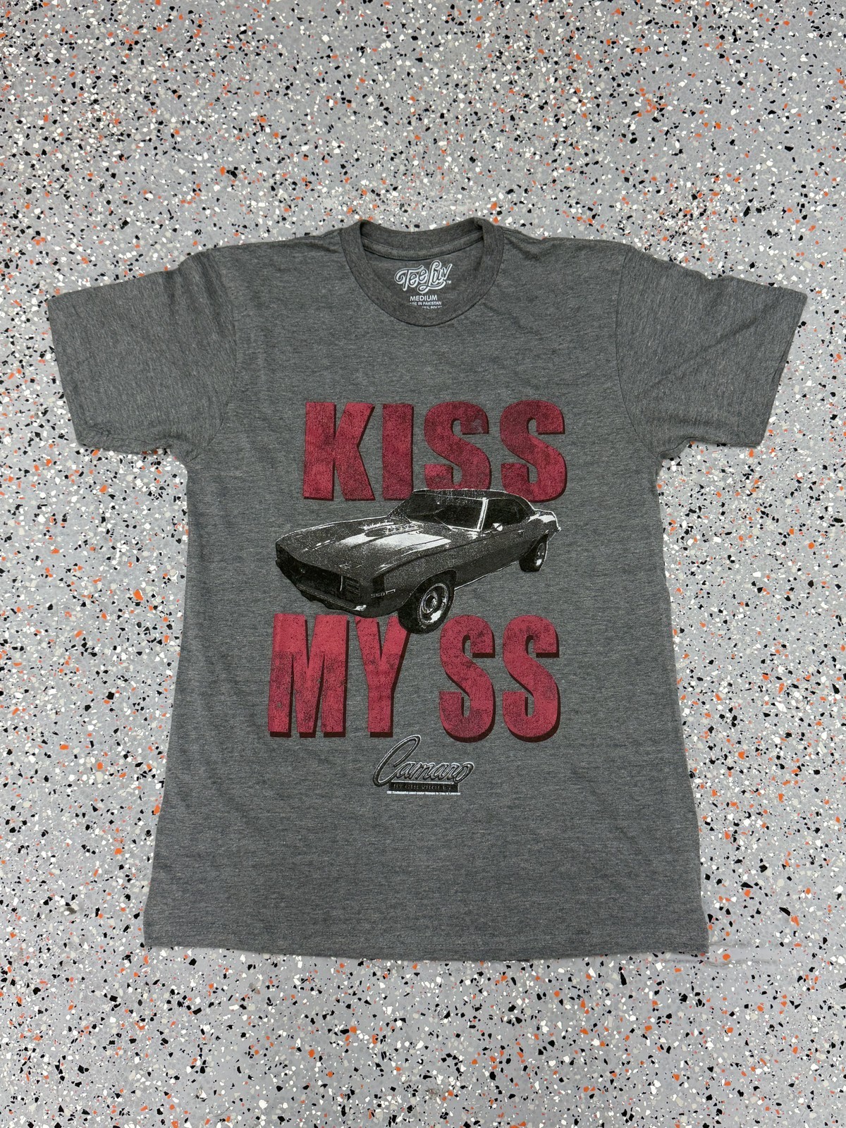 Tee Luv Kiss My SS – Chevrolet Camaro T-Shirt – Gray – M