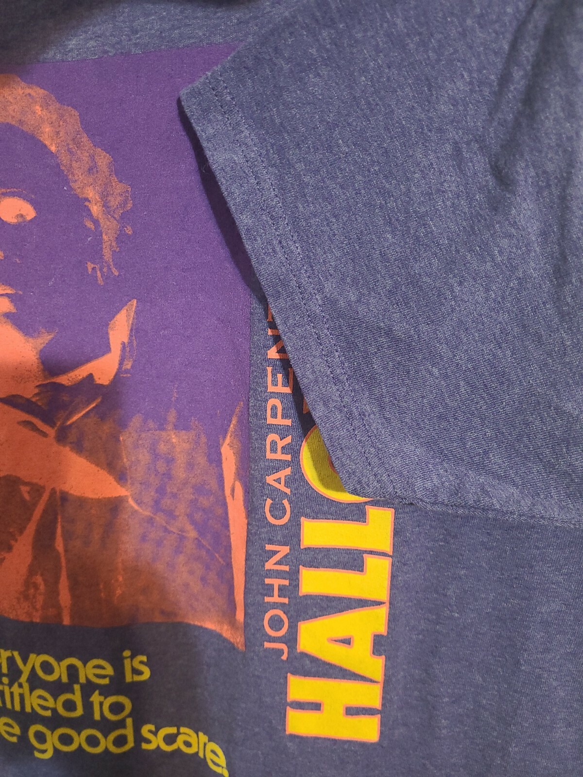 Halloween Michael Myers Medium Mens Purple Graphic Logo Short Sleeve Tshirt
