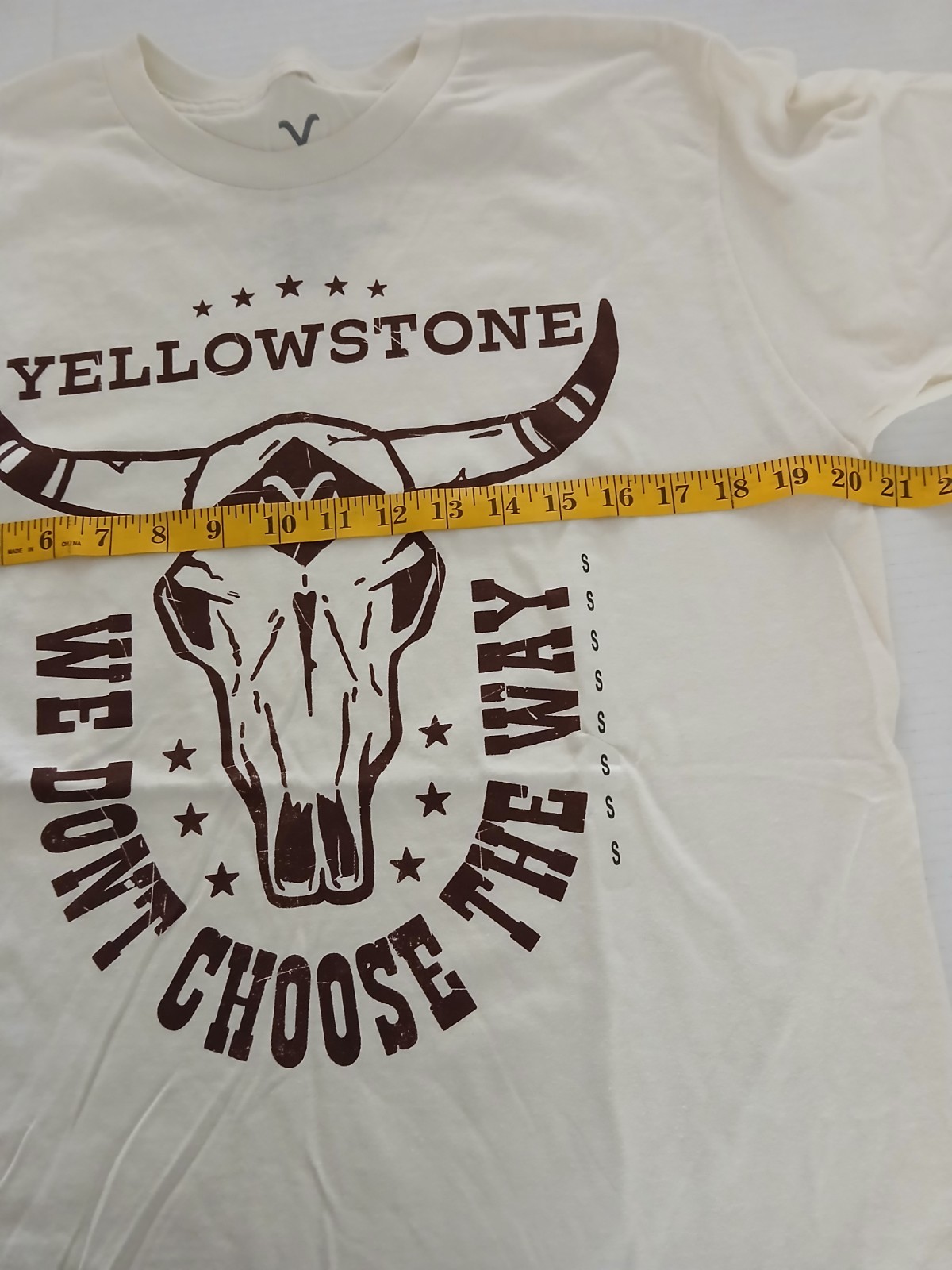 Yellowstone Size S T-Shirt – We Don’t Choose the Way Cream Color 100% Cotton