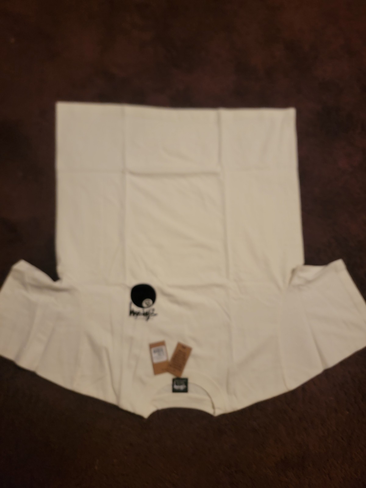 Stussy Men’s L White/Black 8 Ball Graphic Crew Neck Short Sleeve Tee