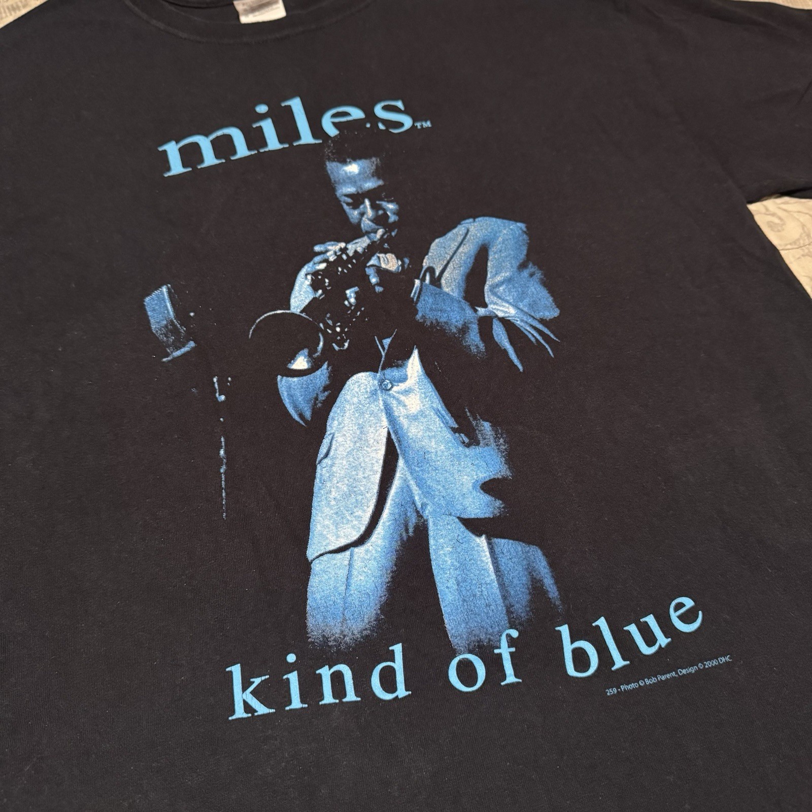 Vintage 90s Miles Davis Kind Of Blue Black Mens T-Shirt L
