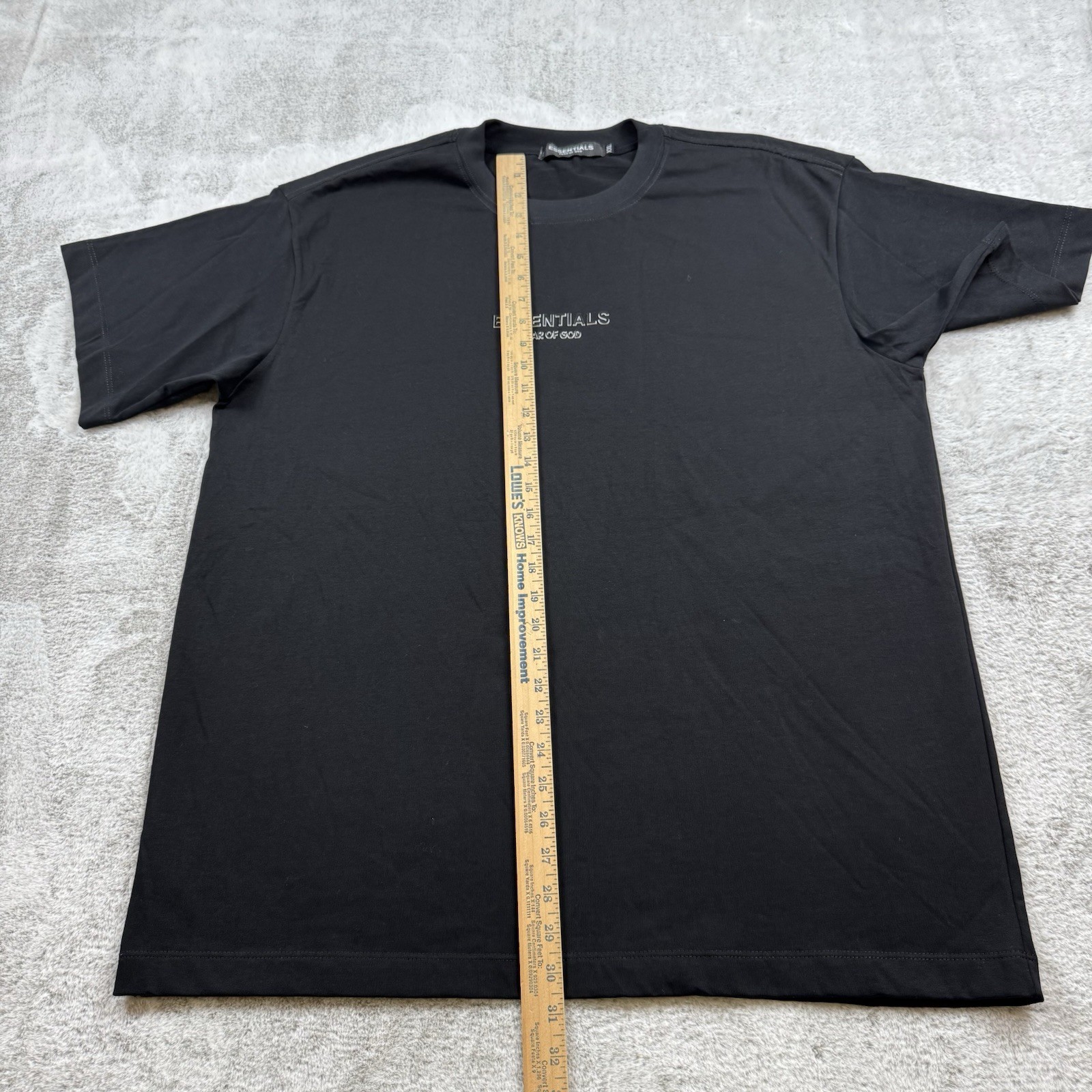 Fear of God Essentials Crewneck Knit T-Shirt Men’s Size XXL Black Plastic Logo