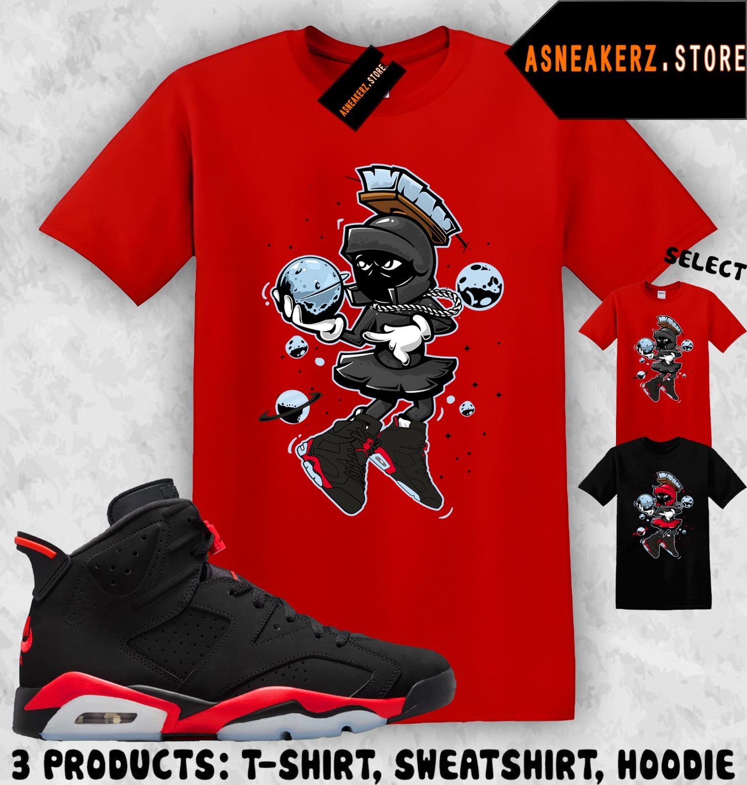 Tee Shirt Matching AJ 6 Infrared Salesman 2026 Match Sneaker Sneakerhead Martian