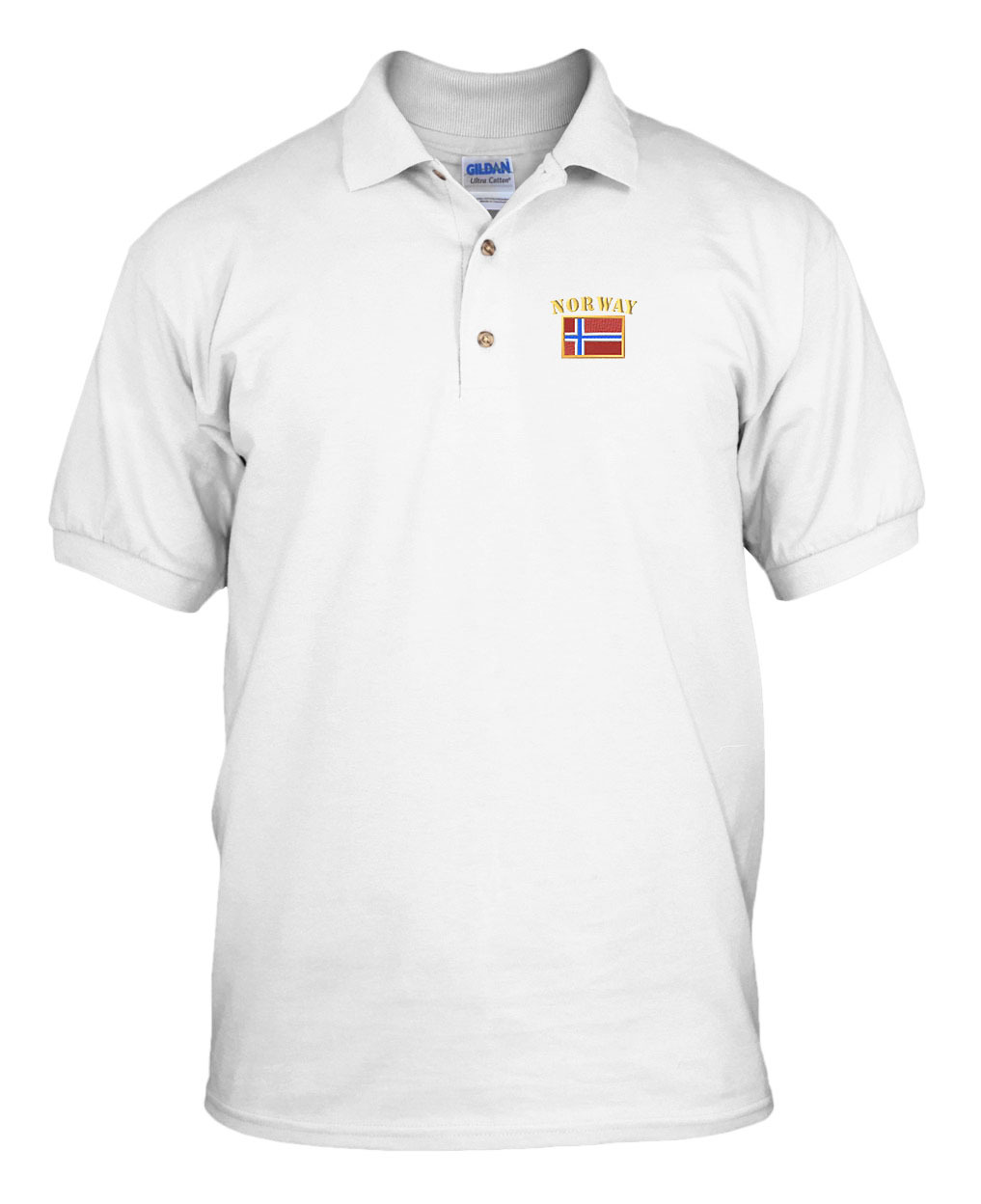 NORWAY FLAG Embroidery Embroidered Golf Polo Shirt
