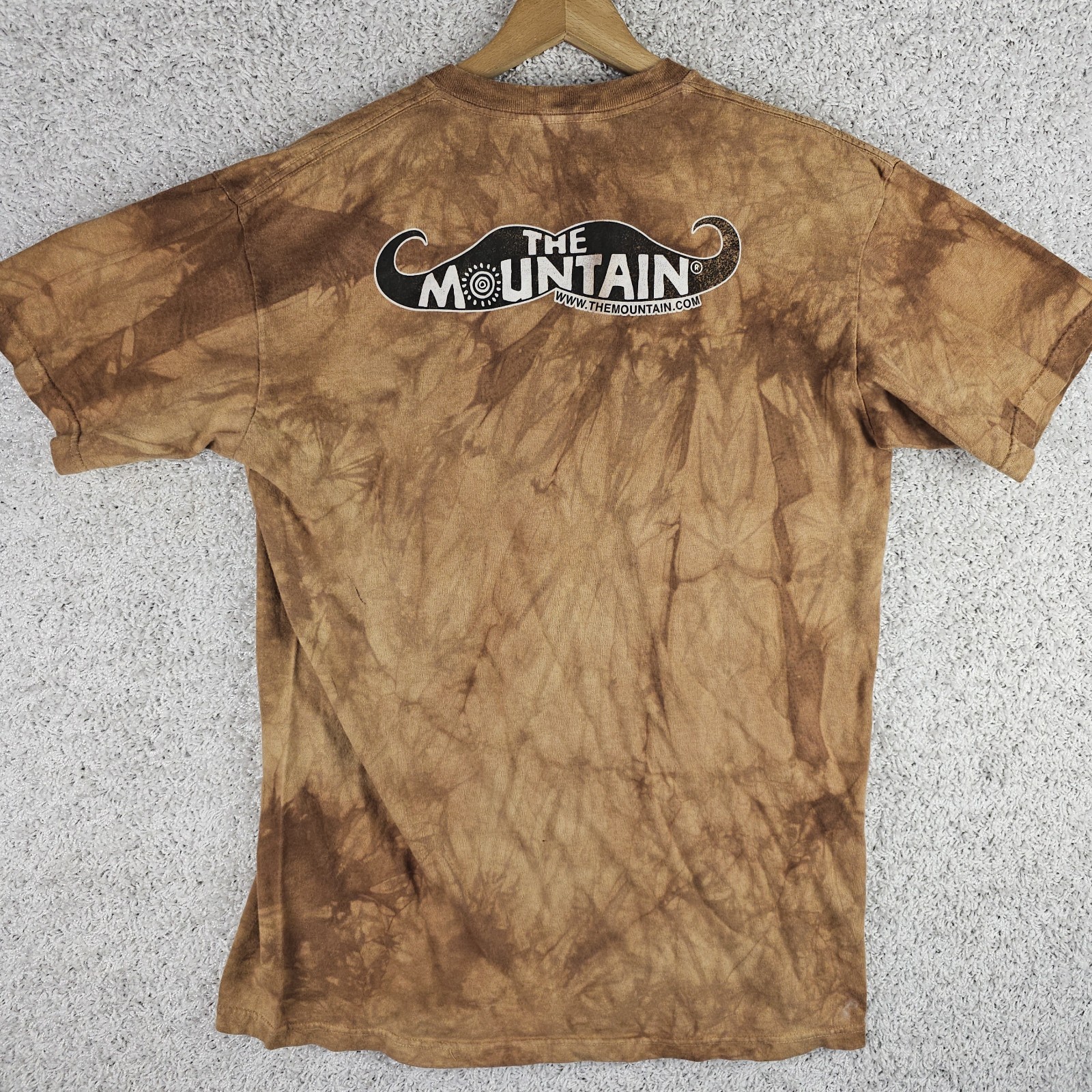 Vintage The Mountain Men Lion Wildlife Tie-Dye T Shirt Size Large Logo On Back