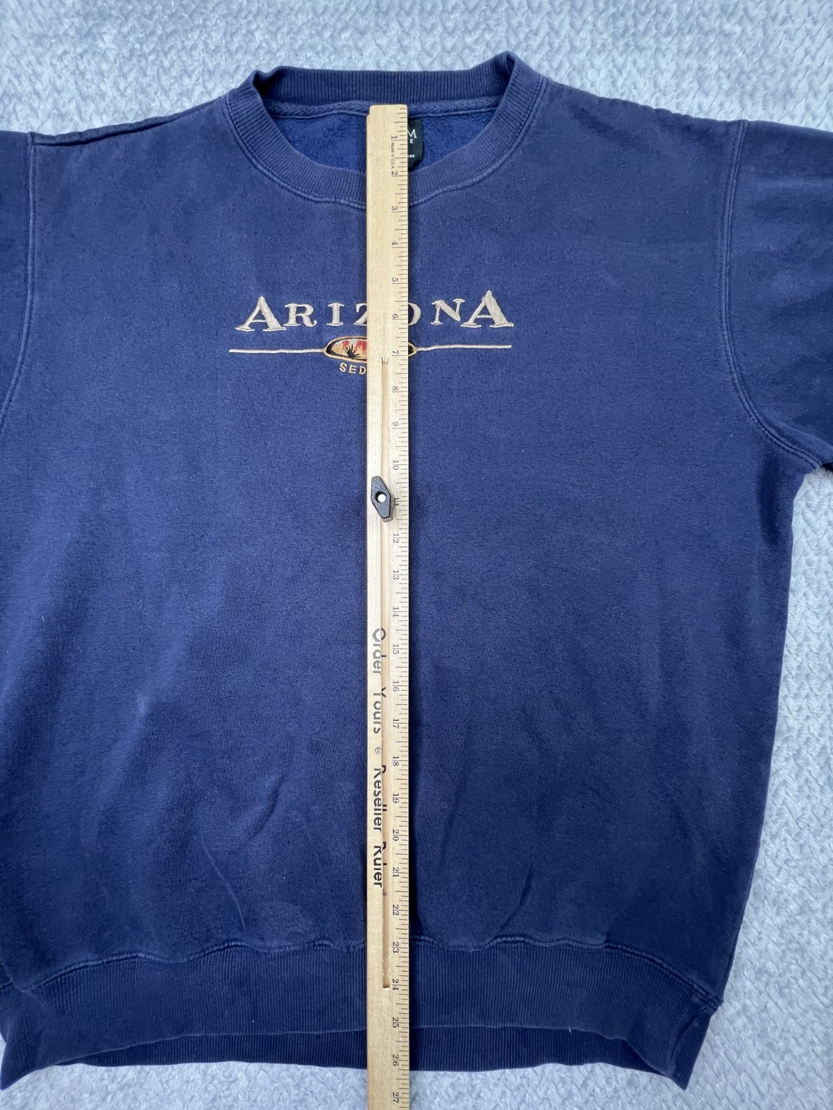 Vintage Sedona Arizona Crew Neck Heavy Shirt Vtg Nave Blue Embroidered 90s