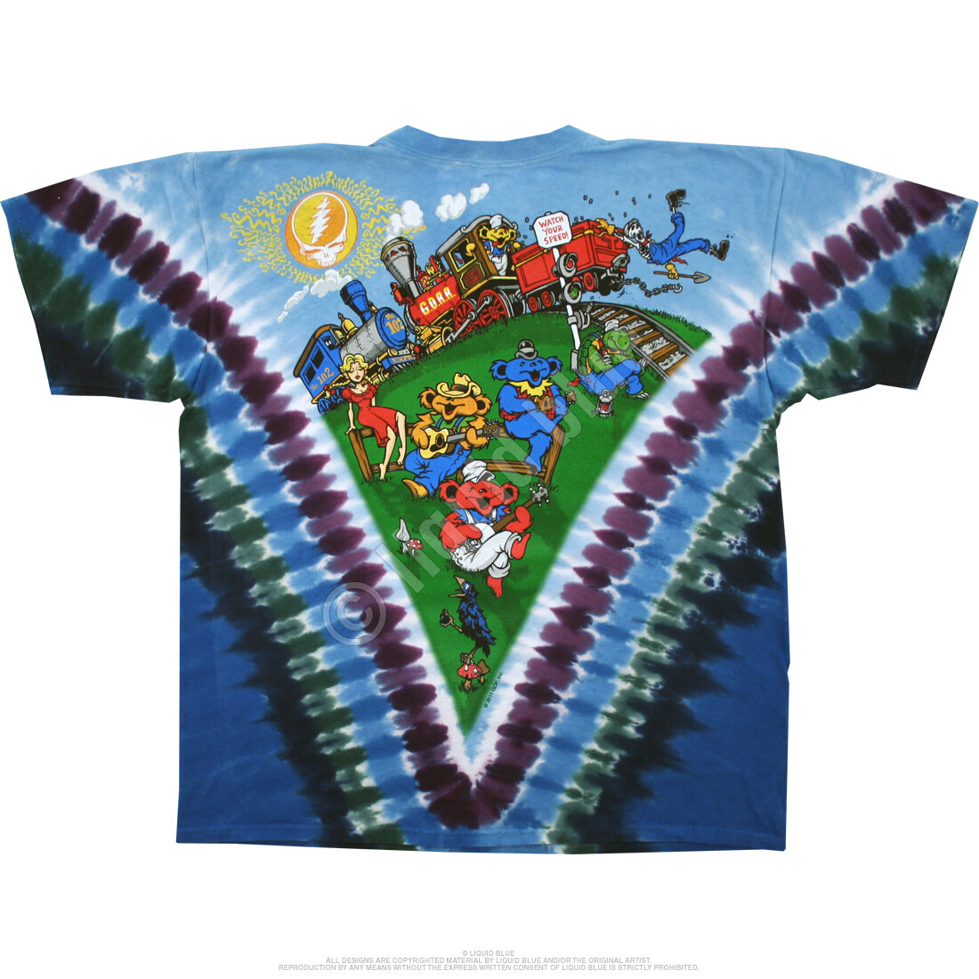 GRATEFUL DEAD-CASEY JONES-BEARS-SYF-2 Sd-TIE DYE T-SHIRT M-L-XL-2X-3X + 6Xw/VT