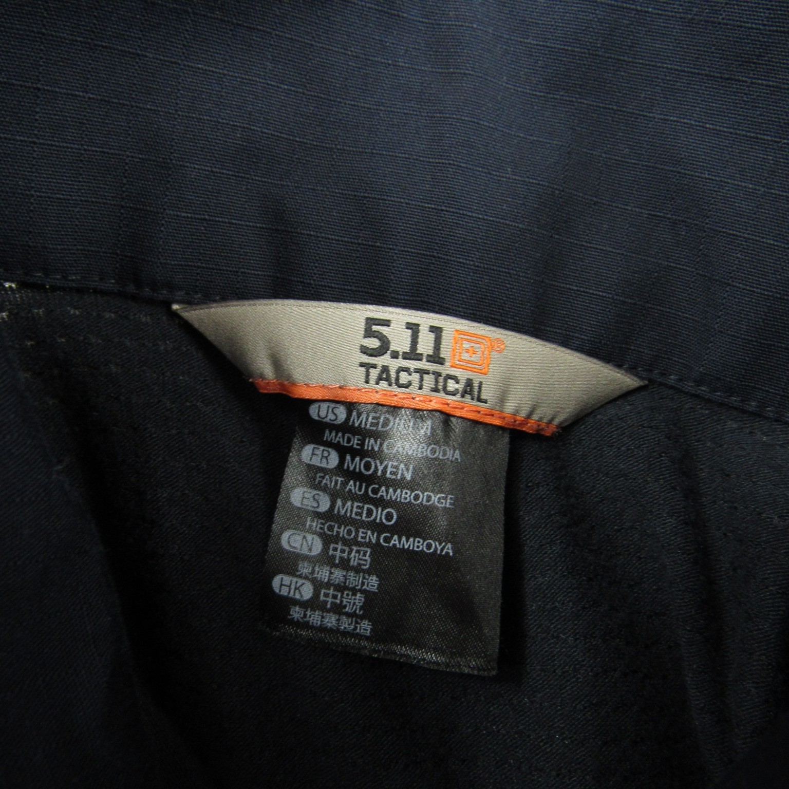 5.11 Tactical Shirt Mens Medium Black Rapid Assault Zip Combat Utility Military
