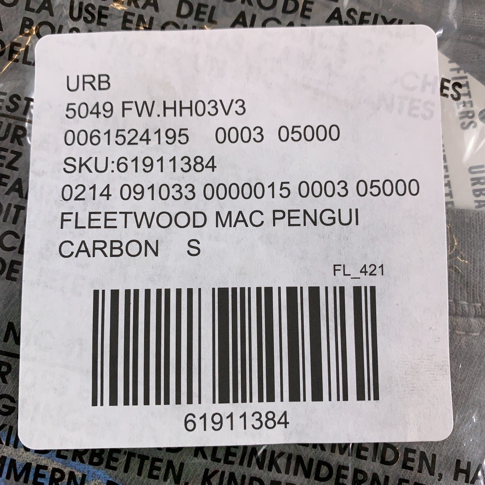 Urban Outfitters Fleetwood Mac Men’s Size Small Gray Penguin T-Shirt