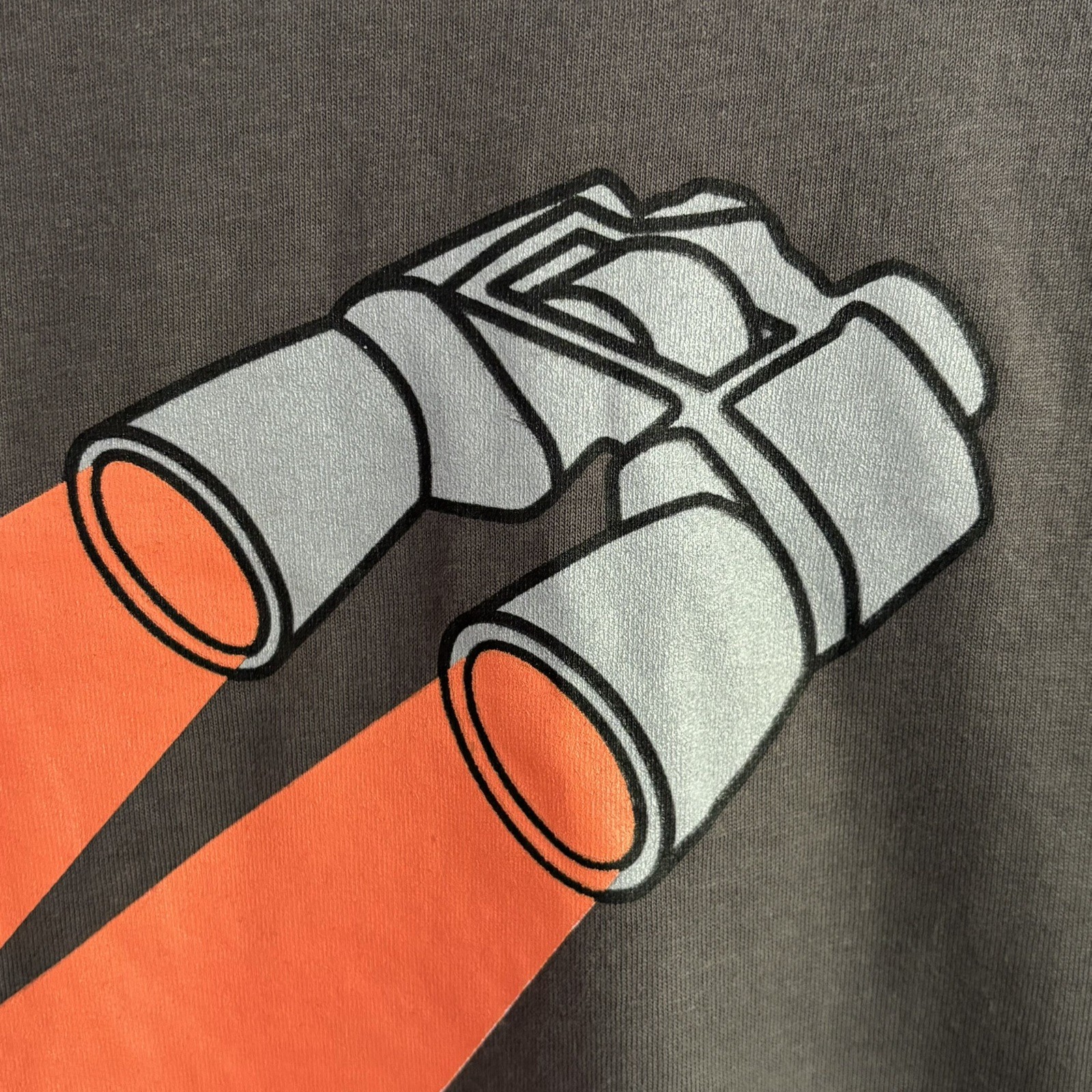 TRUTH Brand Orange Binoculars Anti Tobacco Men Medium Shirt No Smoking Vintage