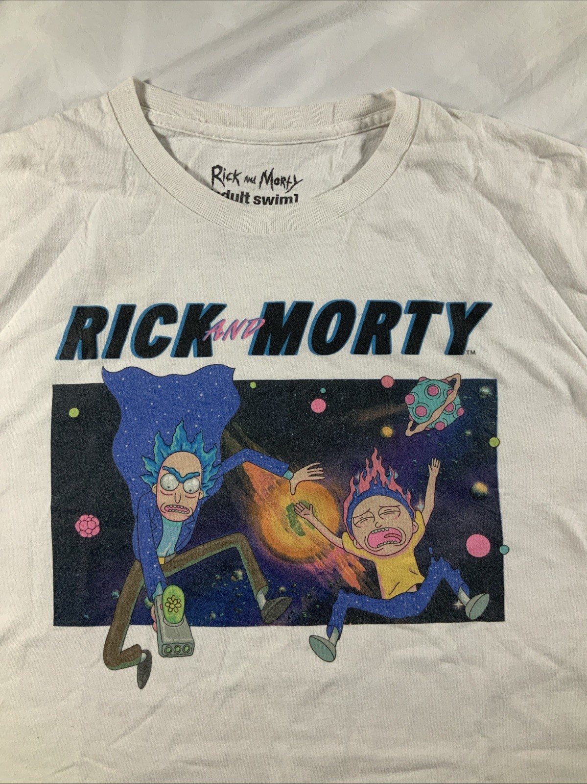 Rick and Morty – Adult Swim – White T-shirt – Men’s Size Large