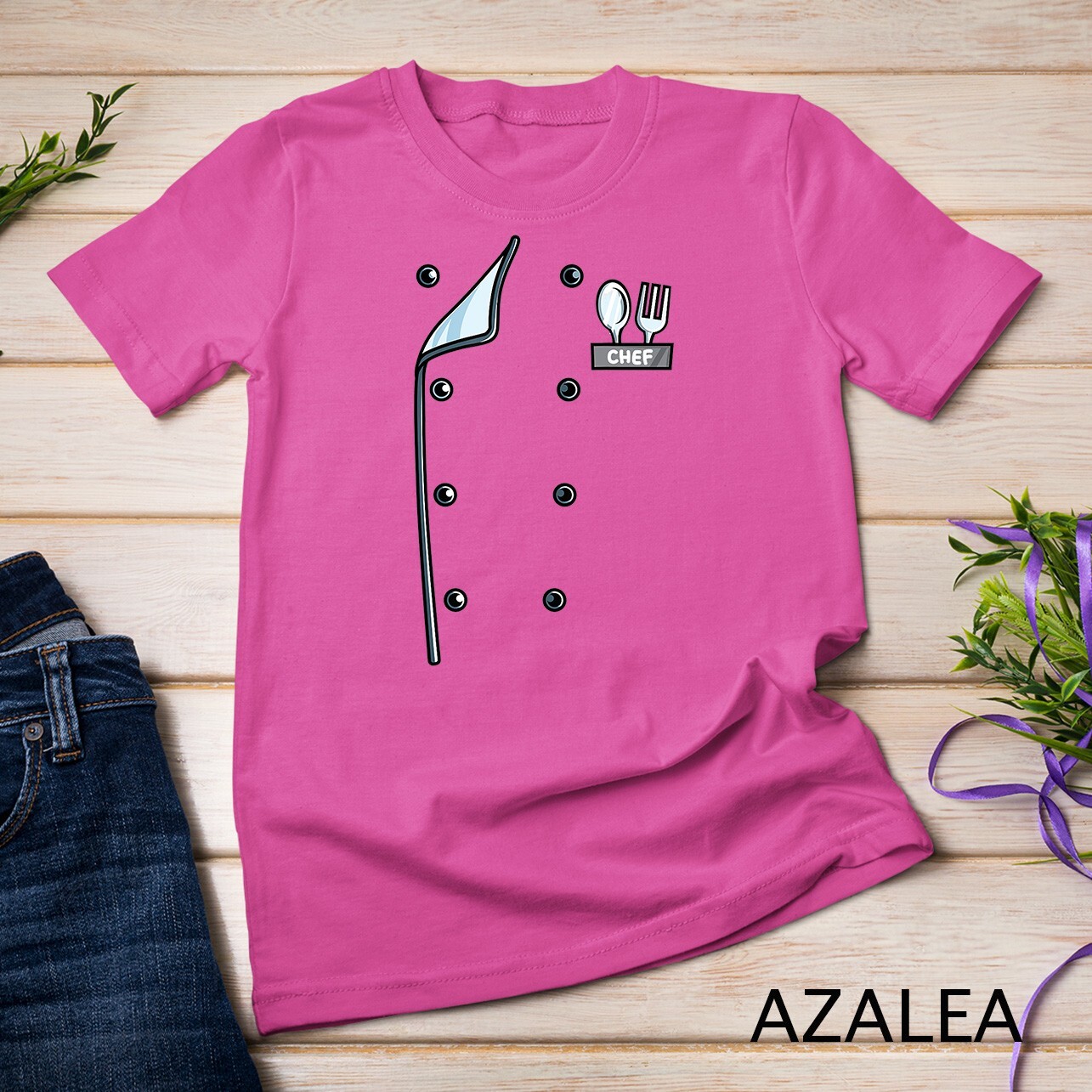 Chef Uniform Jacket Faux Funny Cook for Cooking T-Shirt Unisex T-shirt