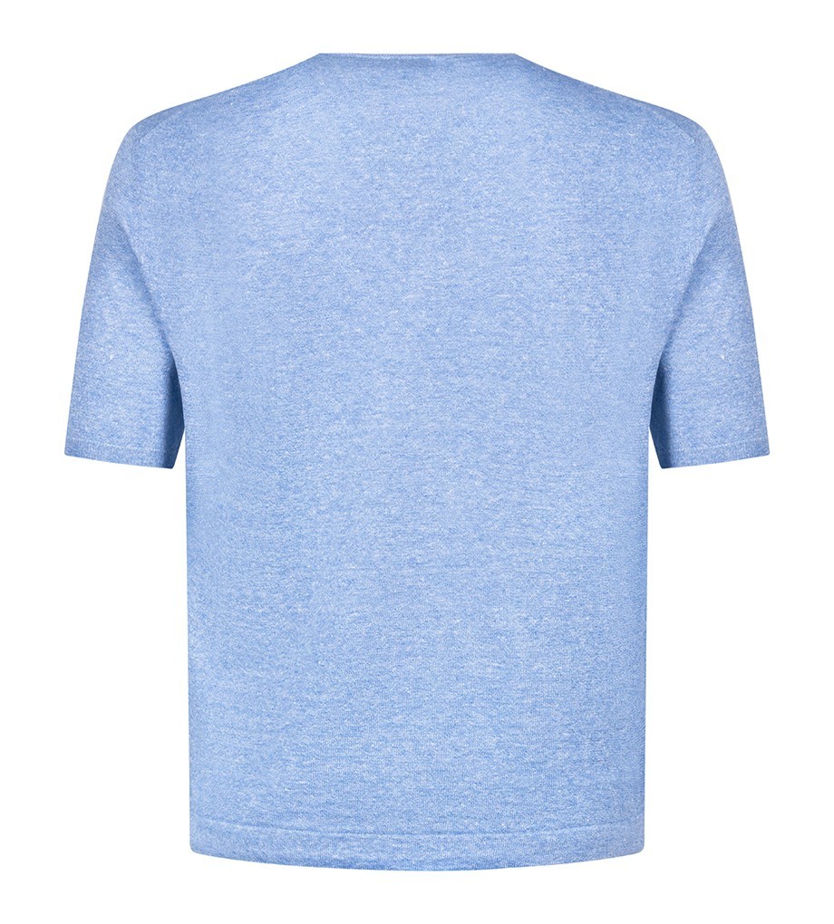 STILE LATINO t-shirt linen cotton EU 52 US 42 light blue melange normal fit