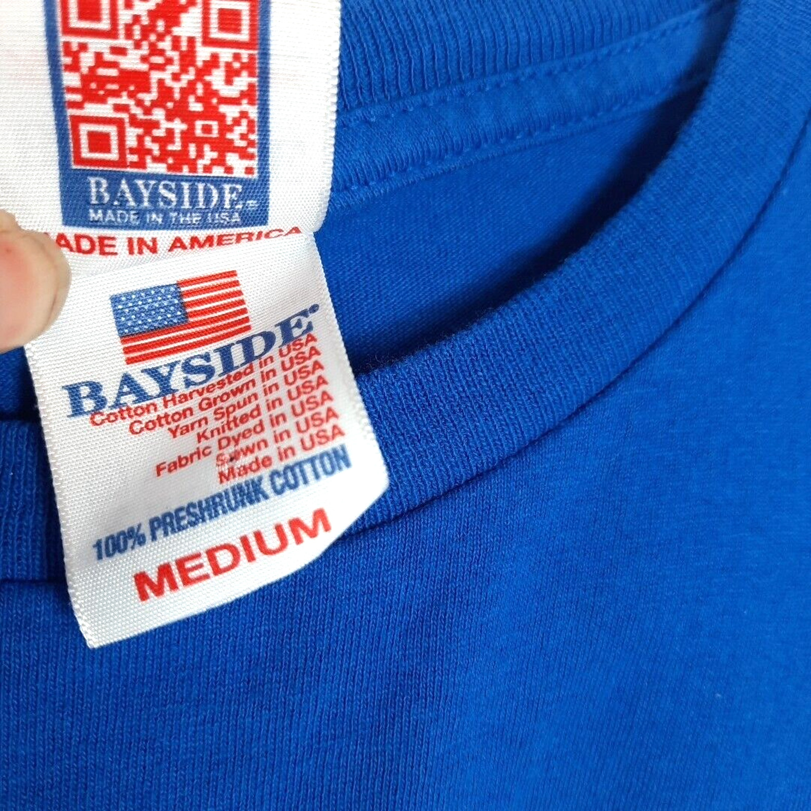 US Air Force Jets Defending Freedom T-Shirt Medium Blue Double Sided Bayside