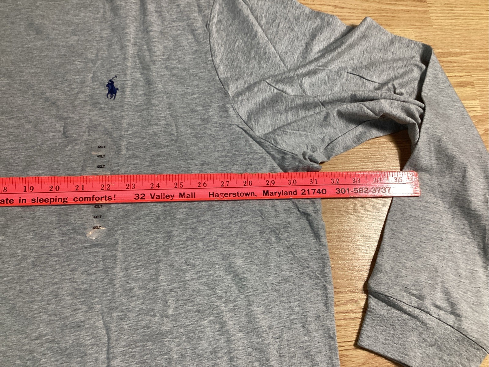 Polo Ralph Lauren Mens Gray 4XLT Cotton Long Sleeve T-shirt Classic Fit