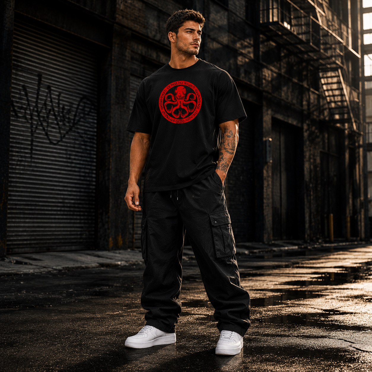 Hydra Comic Movie Fan Oversized Fit Cotton Graphic T-Shirt Unisex Tee Streetwear