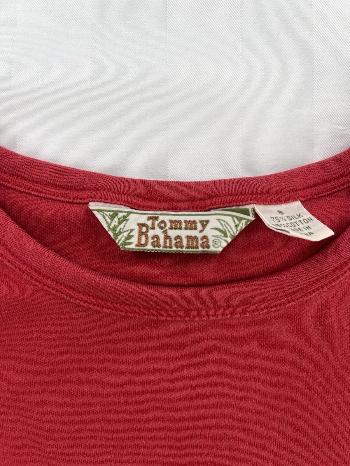 Tommy Bahama Men’s Red Solid Crew Neck Jersey T-Shirt Silk/Cotton Size S