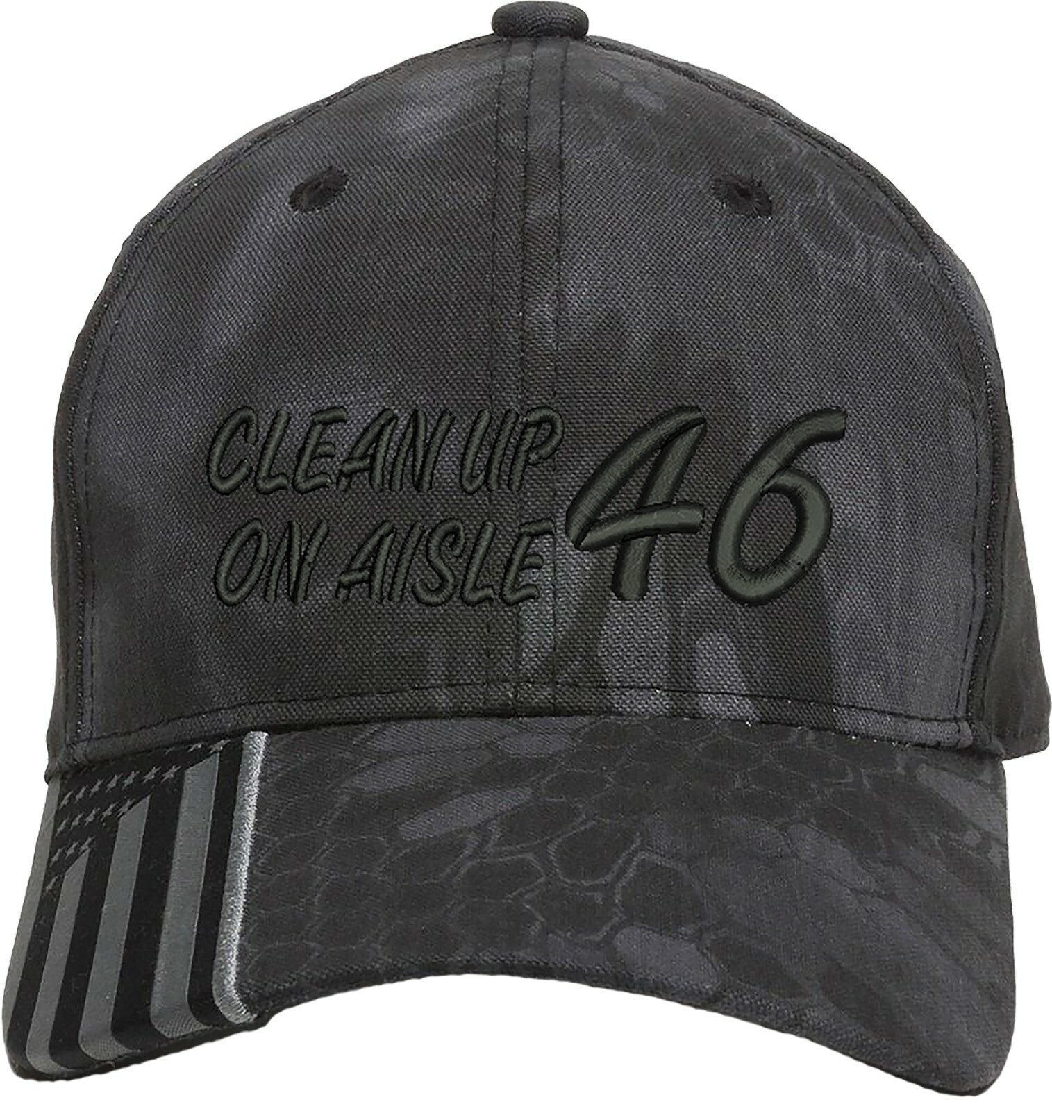 Cleanup on Aisle 46 Embroidered Structured Adjustable One Size Fits All US Flag