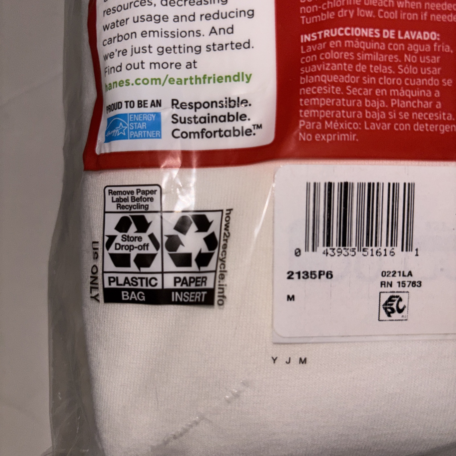 Hanes Men’s FreshIQ ComfortSoft Crewneck Undershirt – White (Pack of 6) (2135P6)
